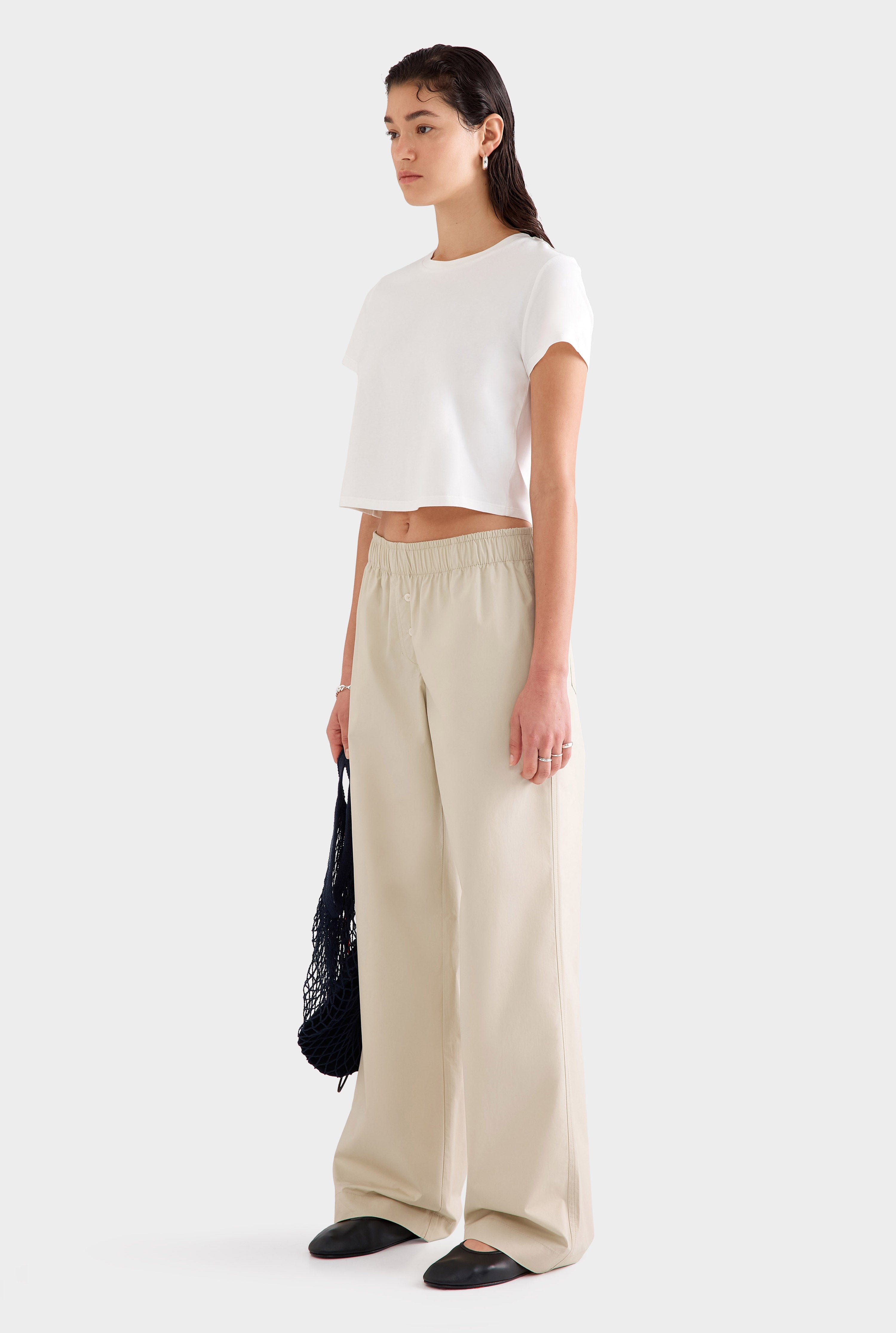 Cotton Poplin Pant - Pistachio Shell