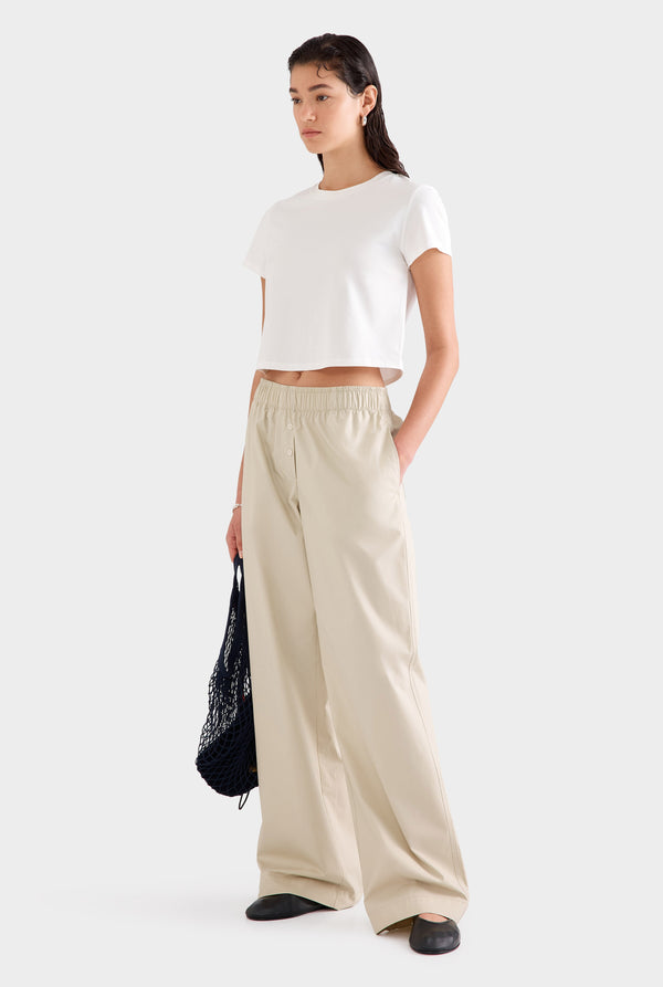 Cotton Poplin Pant - Pistachio Shell