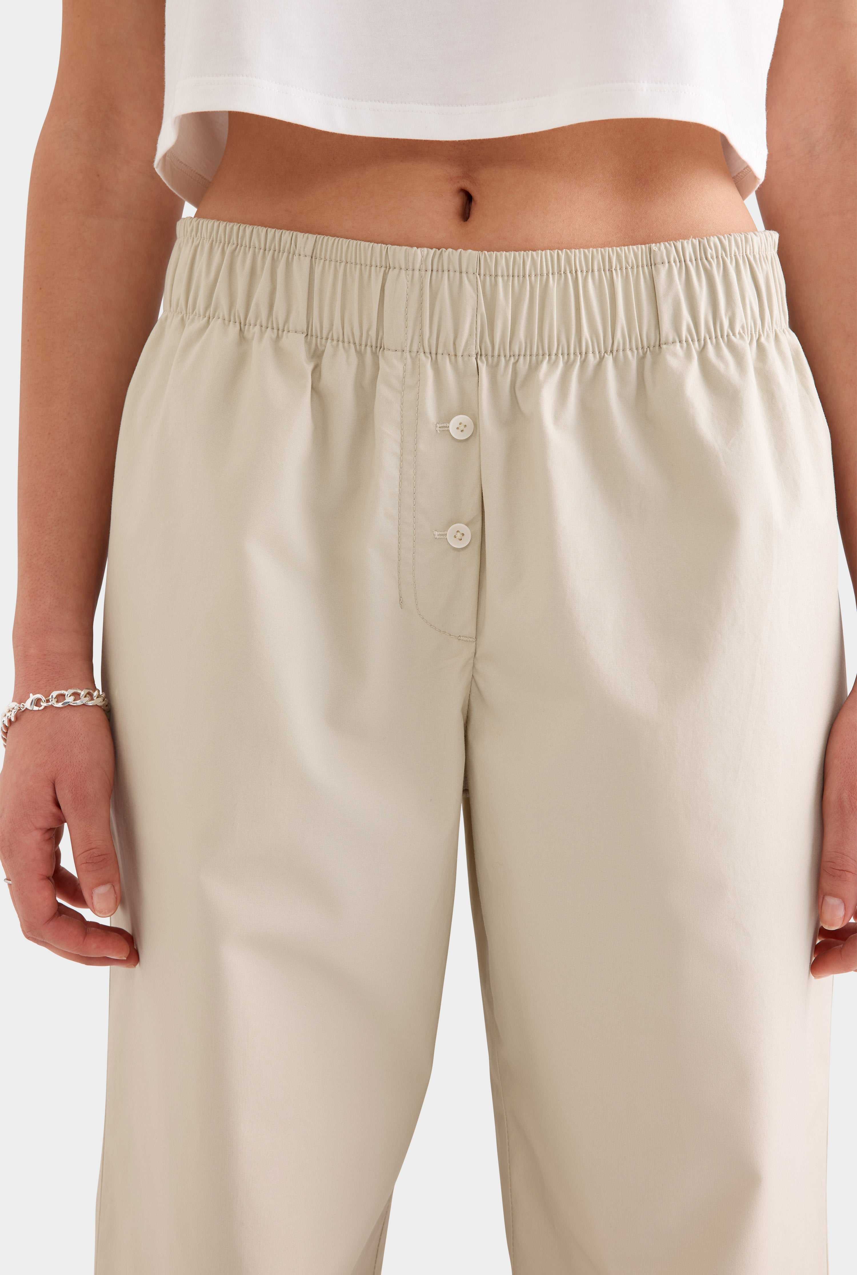 Cotton Poplin Pant - Pistachio Shell