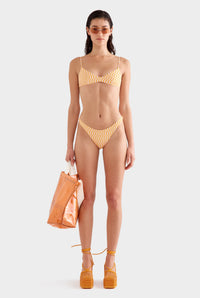 High Cut Bikini Brief - Bright Orange/Pink V Monogram