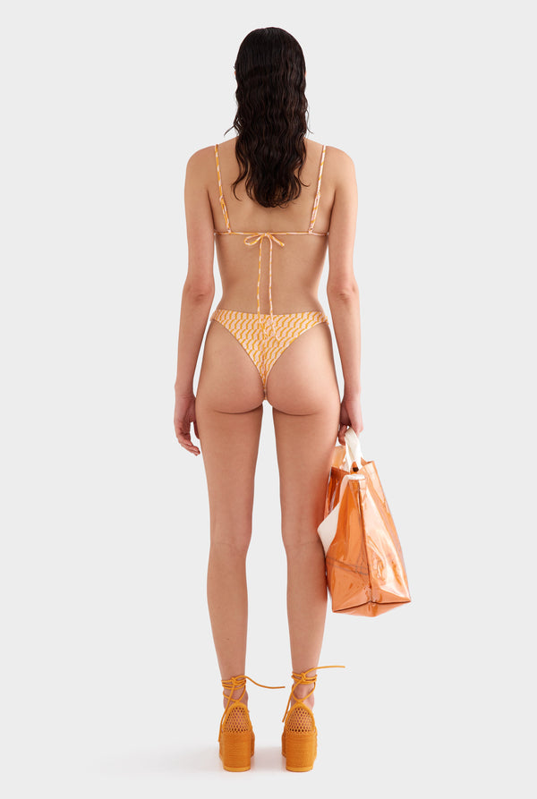 High Cut Bikini Brief - Bright Orange/Pink V Monogram