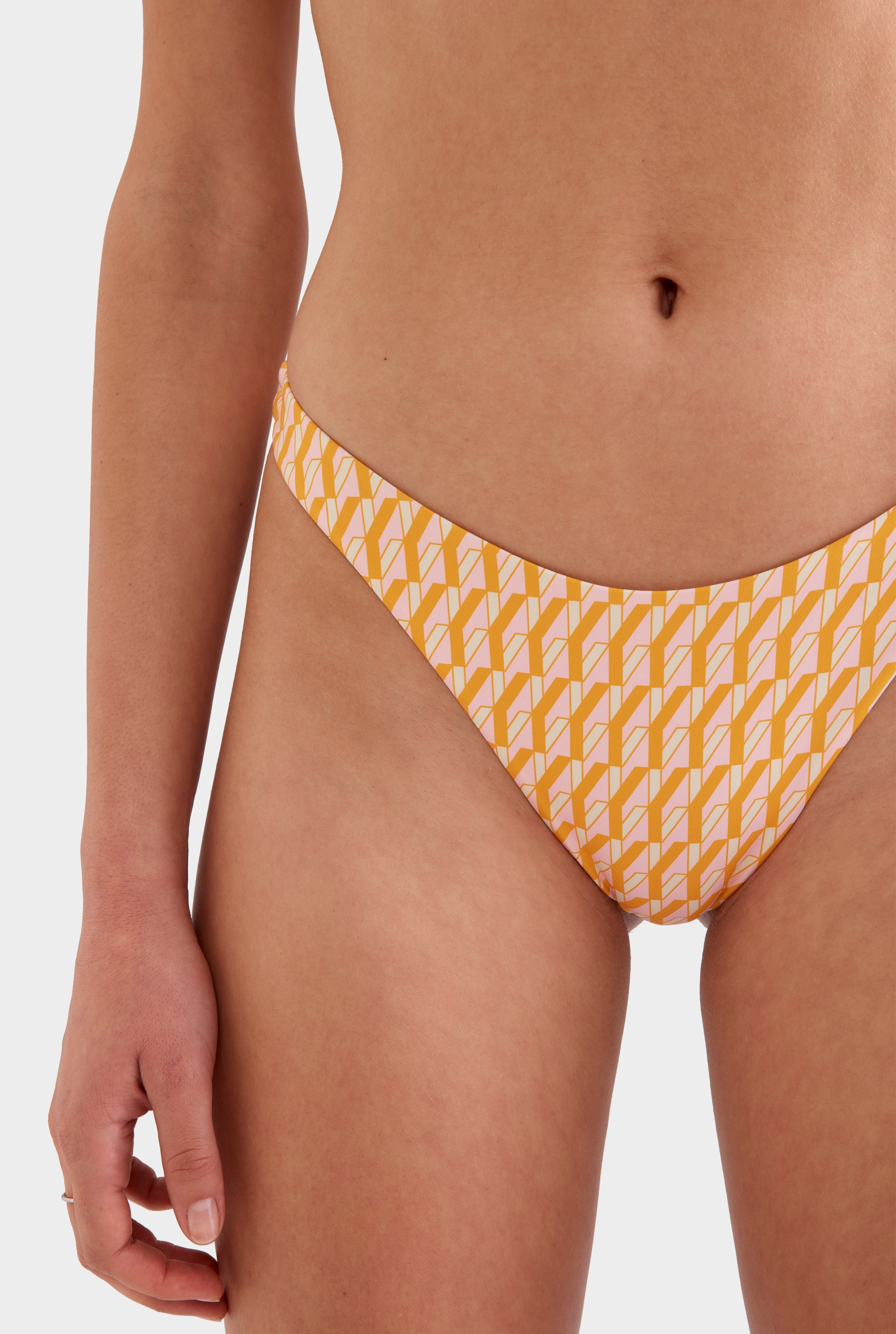 High Cut Bikini Brief - Bright Orange/Pink V Monogram