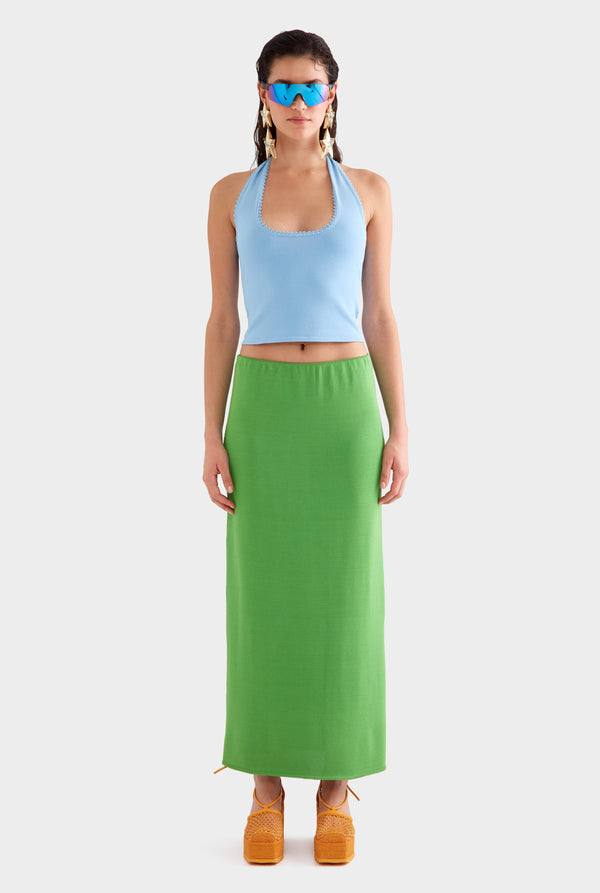 Low Rise Knit Skirt - Cactus