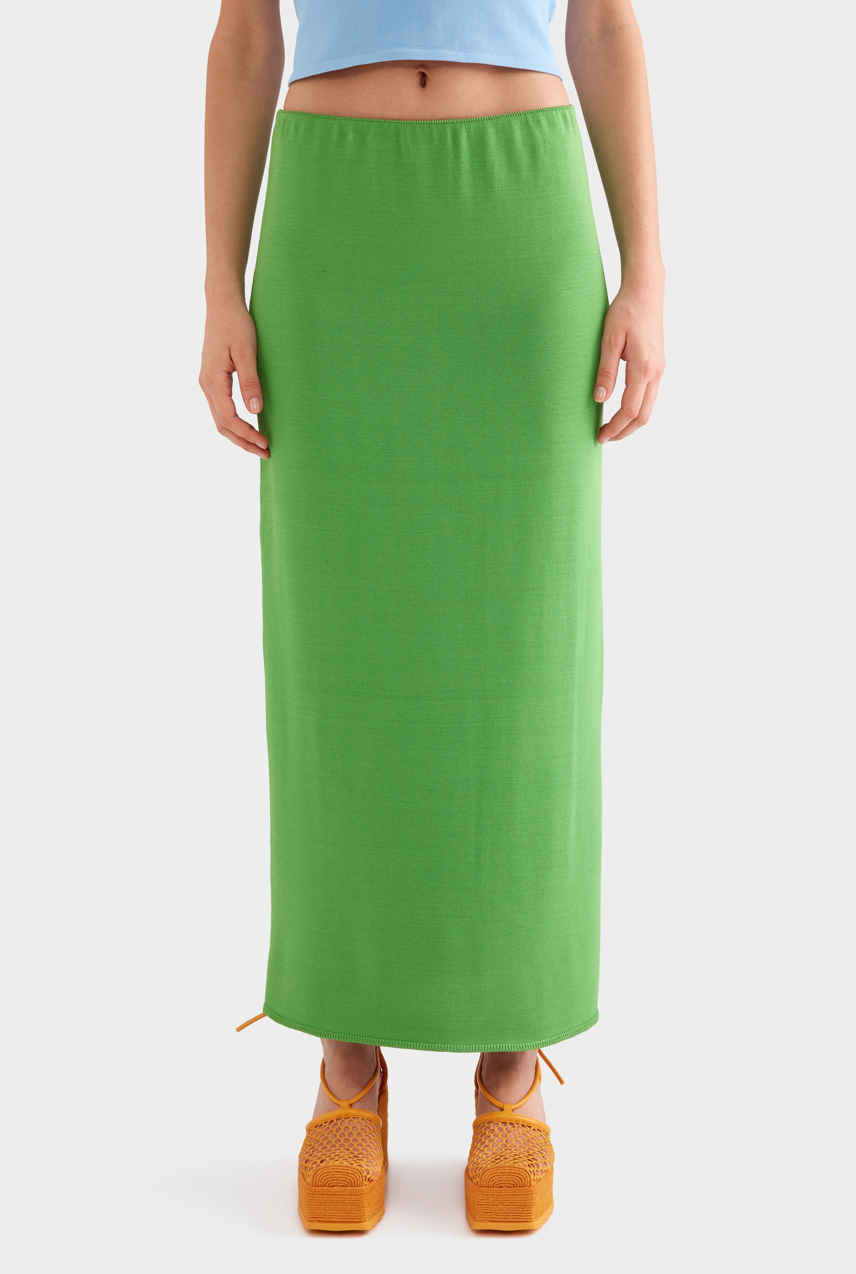 Low Rise Knit Skirt - Cactus
