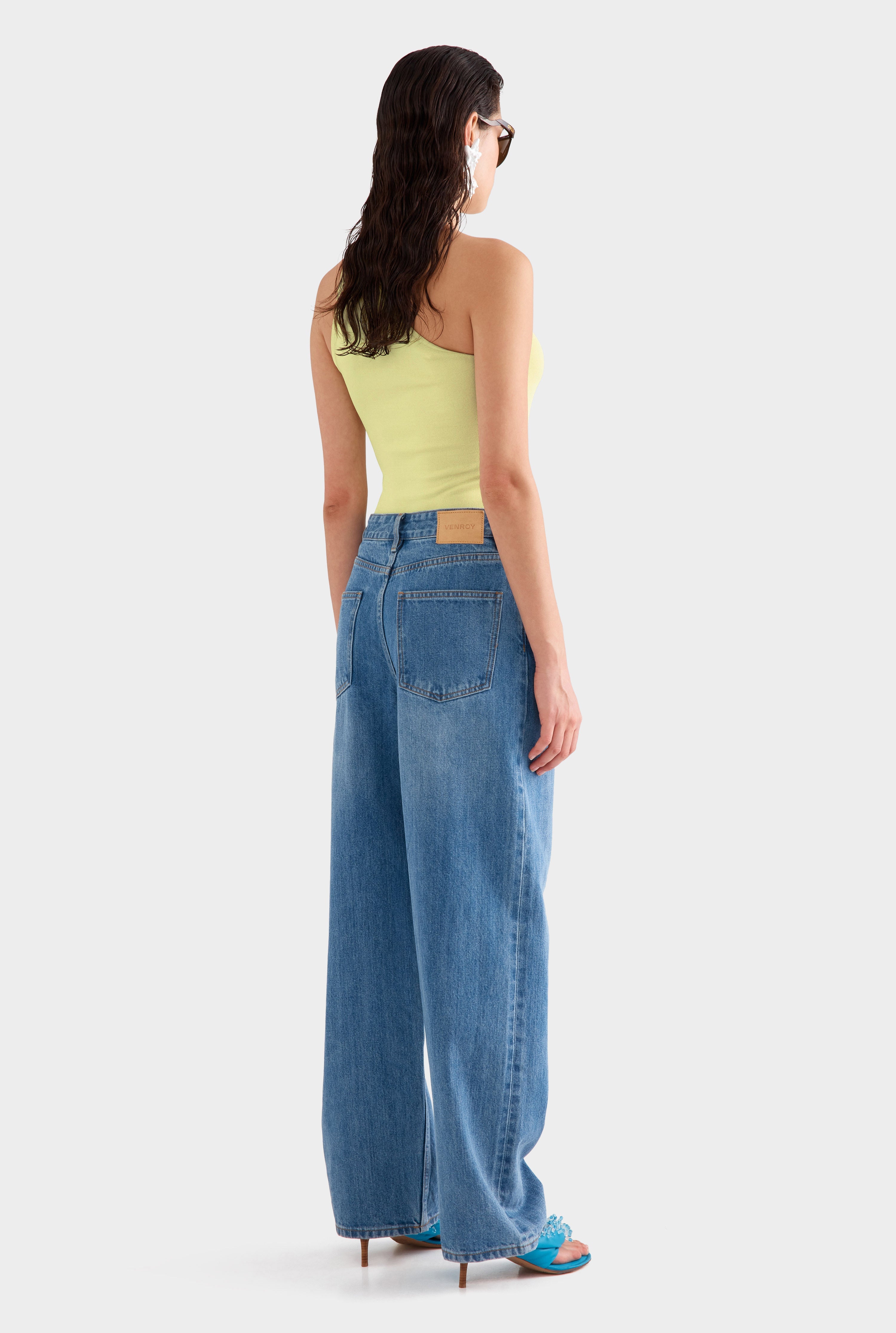 One Shoulder Knit Tank - Lemongrass