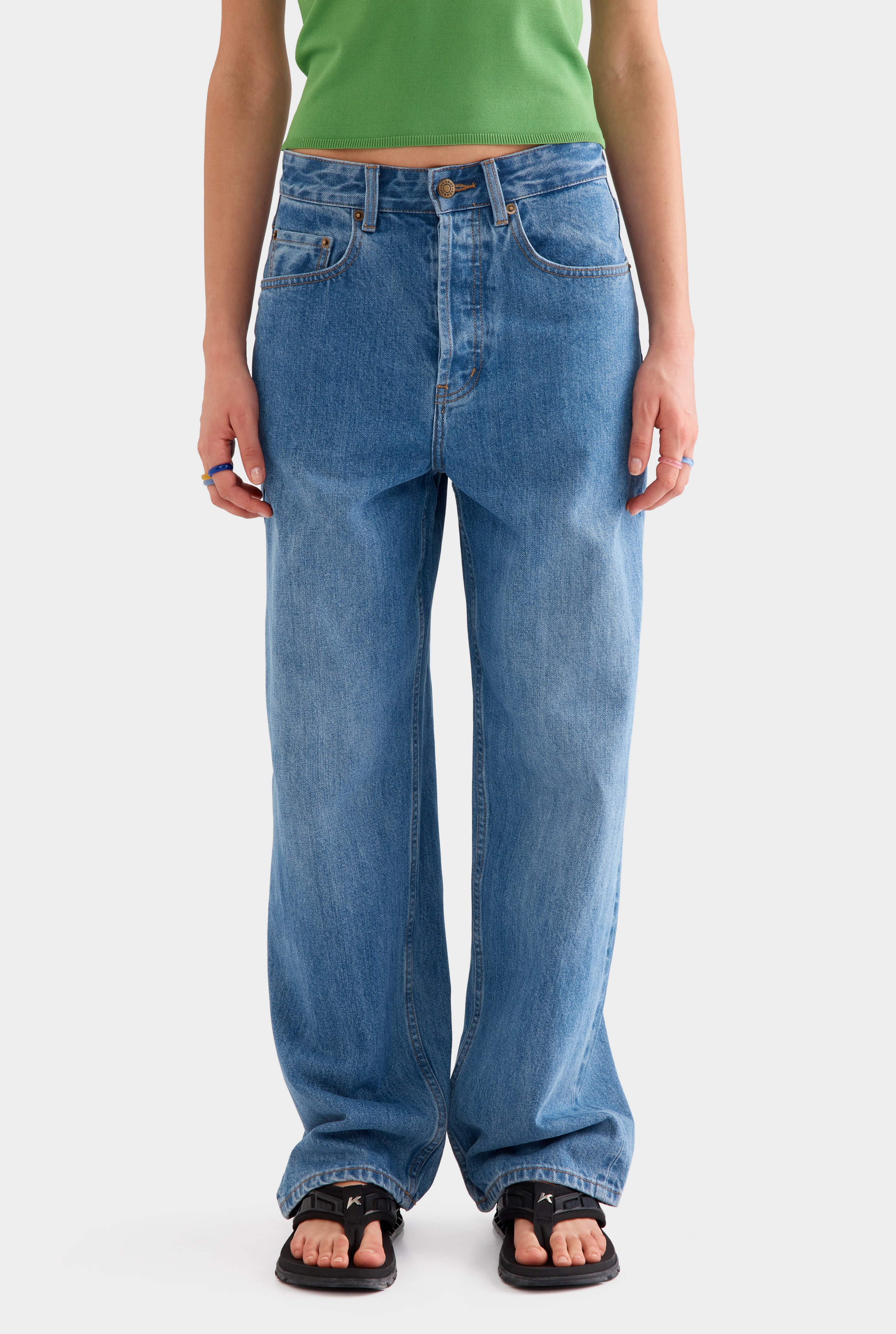 Relaxed Denim Jean - Mid Blue