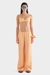 Silk Relaxed Pant - Bright Orange/Pink V Monogram