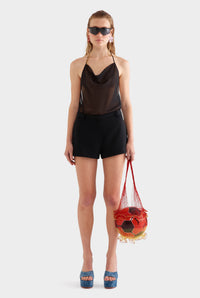Tailored Wool Mini Short - Black