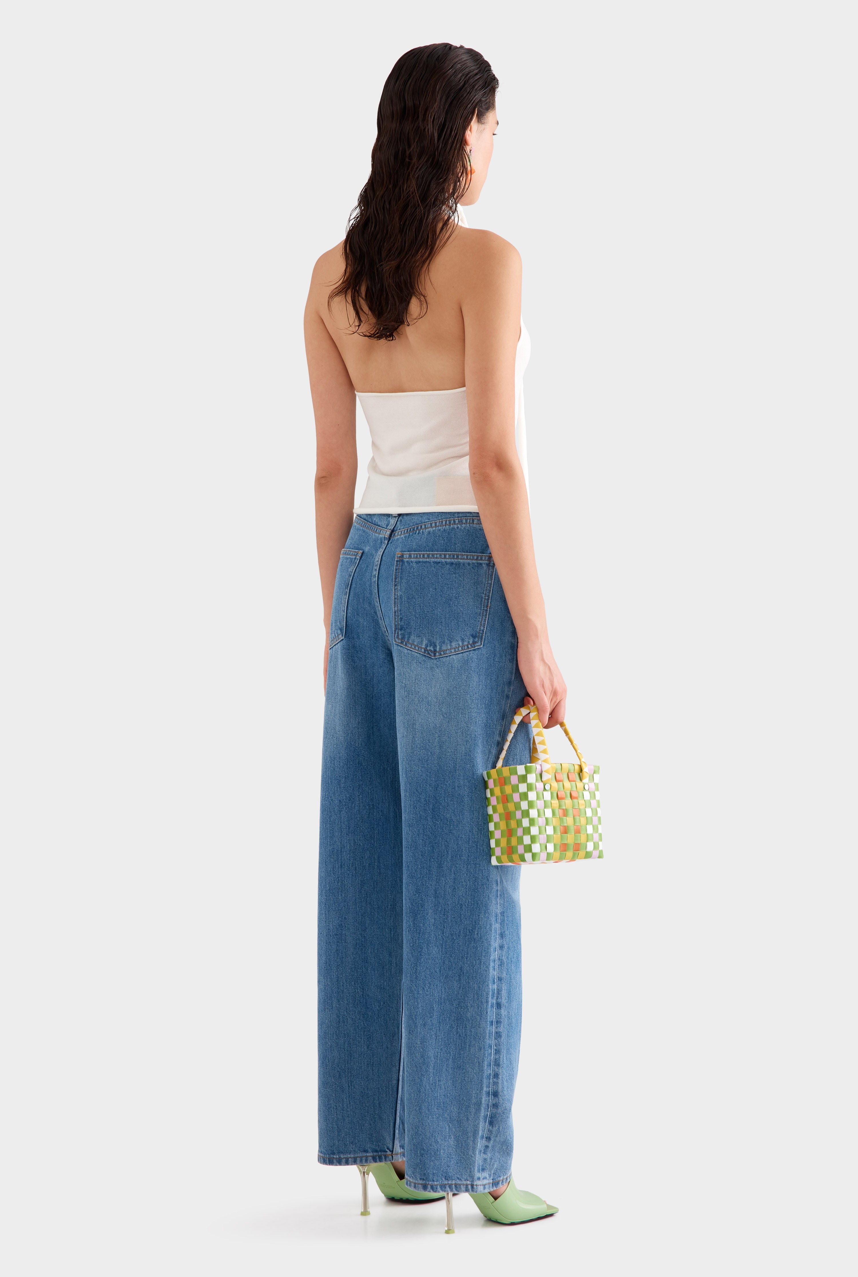 Tencel Scarf Halter Top - Off White