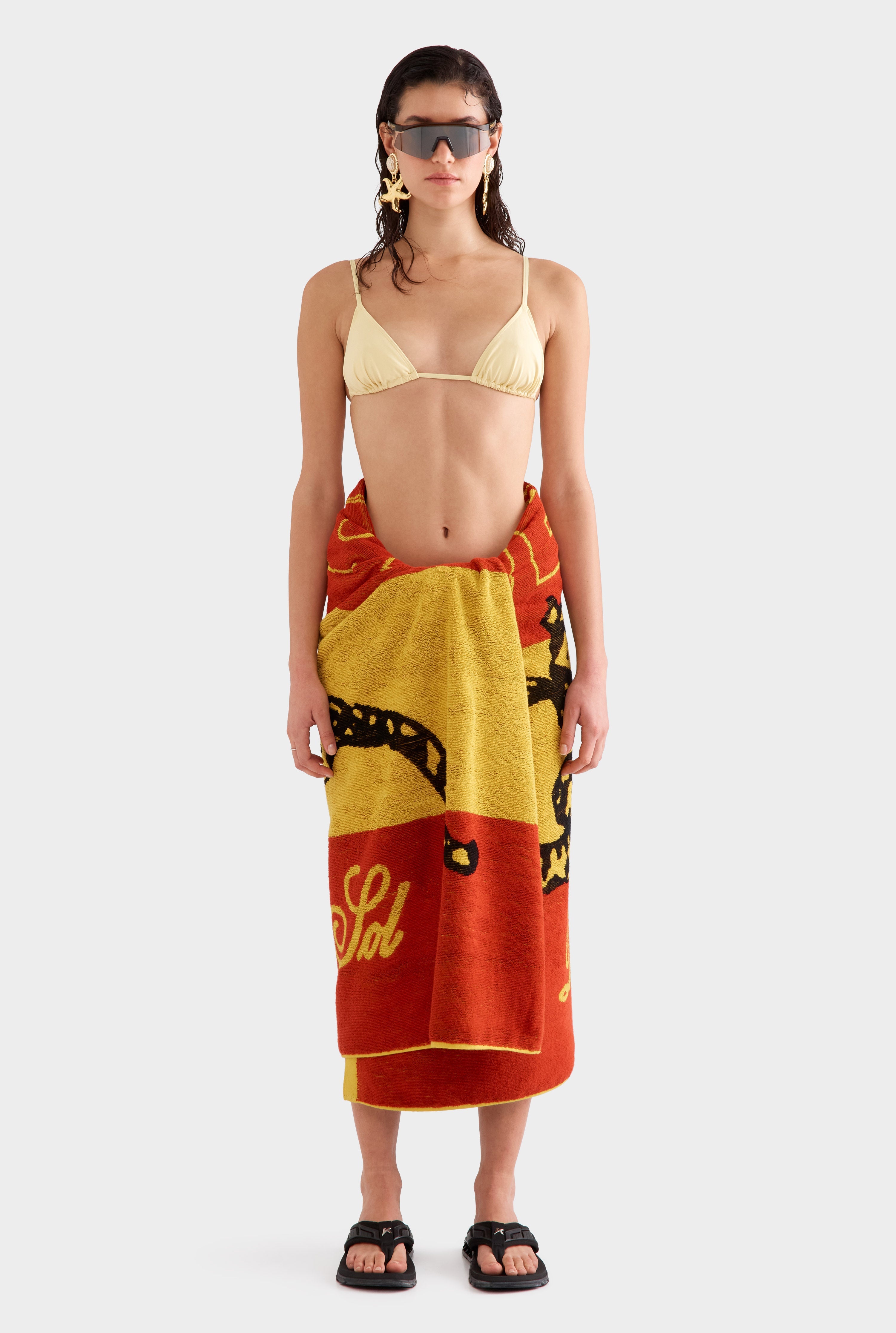 Venroy Rio Beach Towel - Red/Yellow Beijo Do Sol