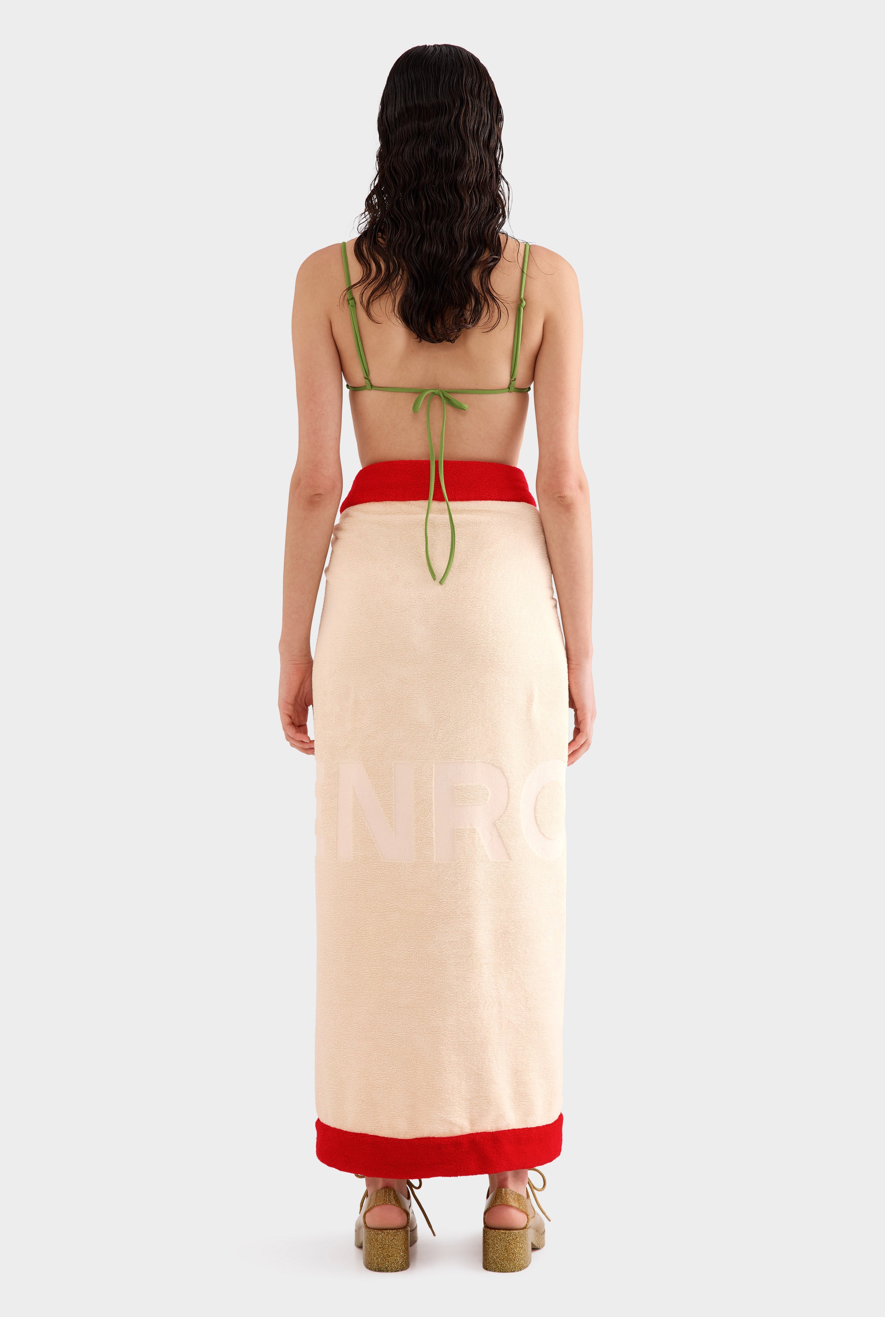 Venroy Border Towel - Cream/Red