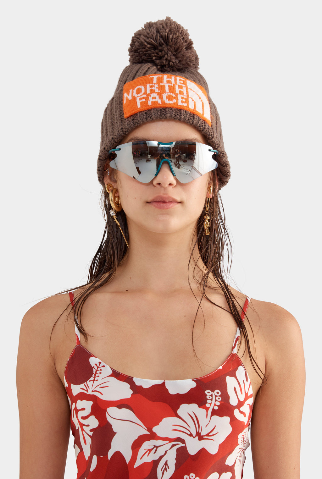 Silk Slip Mini Dress - Red Hibiscus Camo