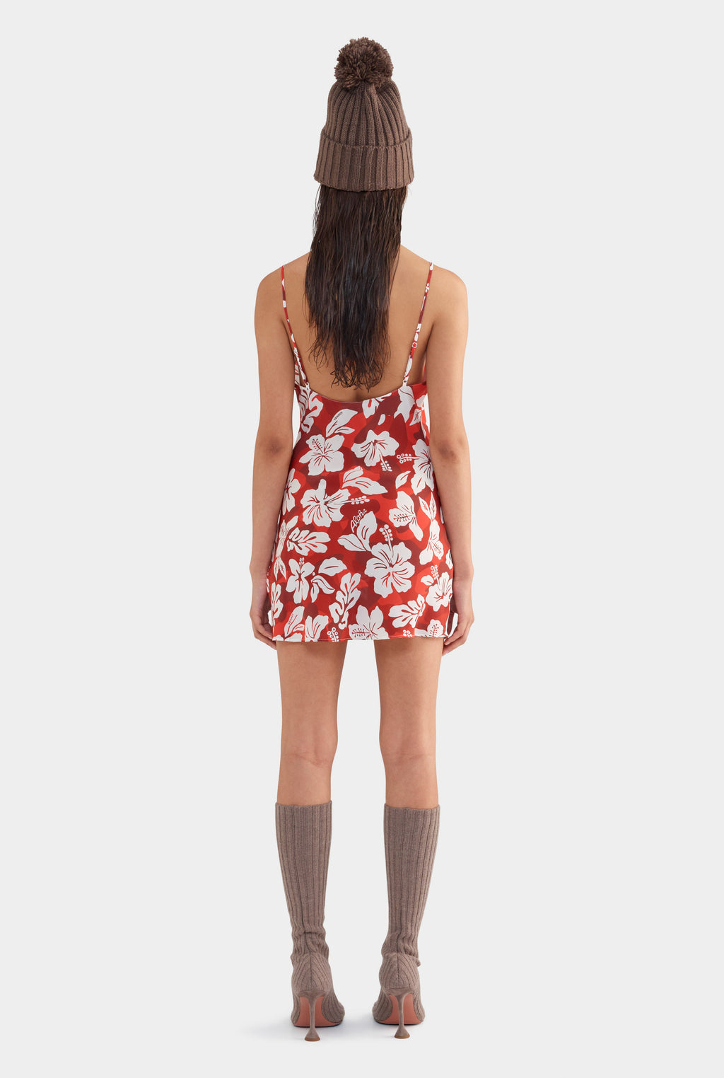 Womens Silk Slip Mini Dress in Red Hibiscus Camo | Venroy VENROY US Womens Silk Slip Mini Dress in Red Hibiscus Camo | Venroy VENROY US