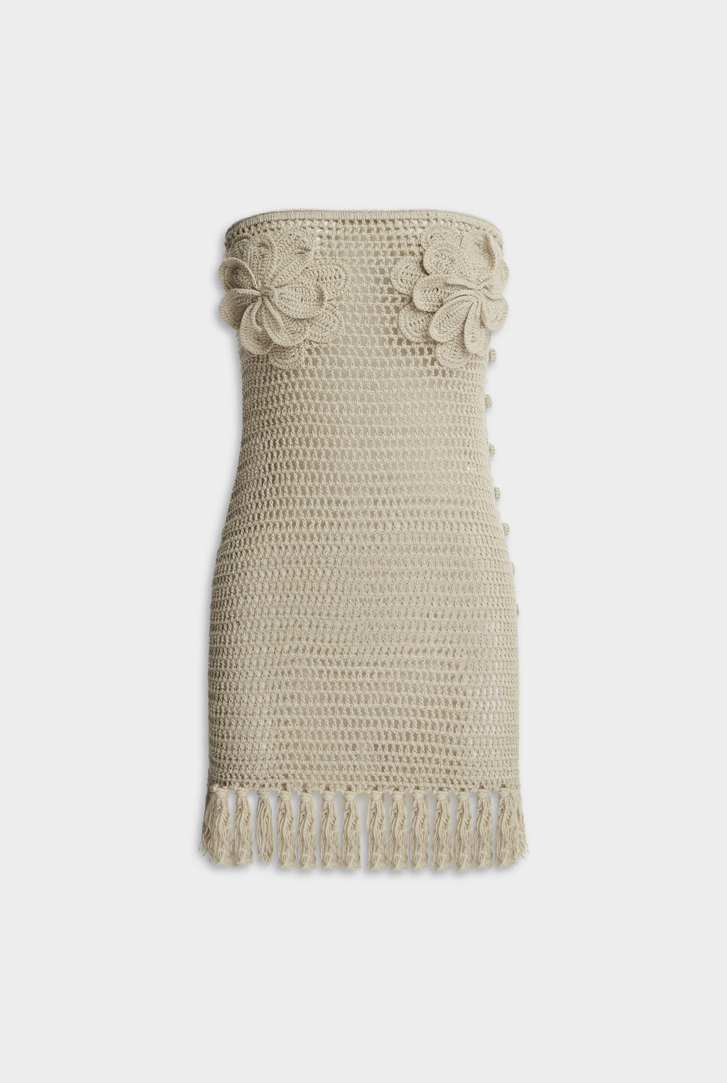Womens Strapless Crochet Cotton Mini Dress in Natural | Venroy VENROY US Womens Strapless Crochet Cotton Mini Dress in Natural | Venroy VENROY US