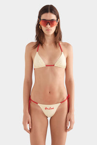 Triangle Bikini Top - Dusty Yellow/Red