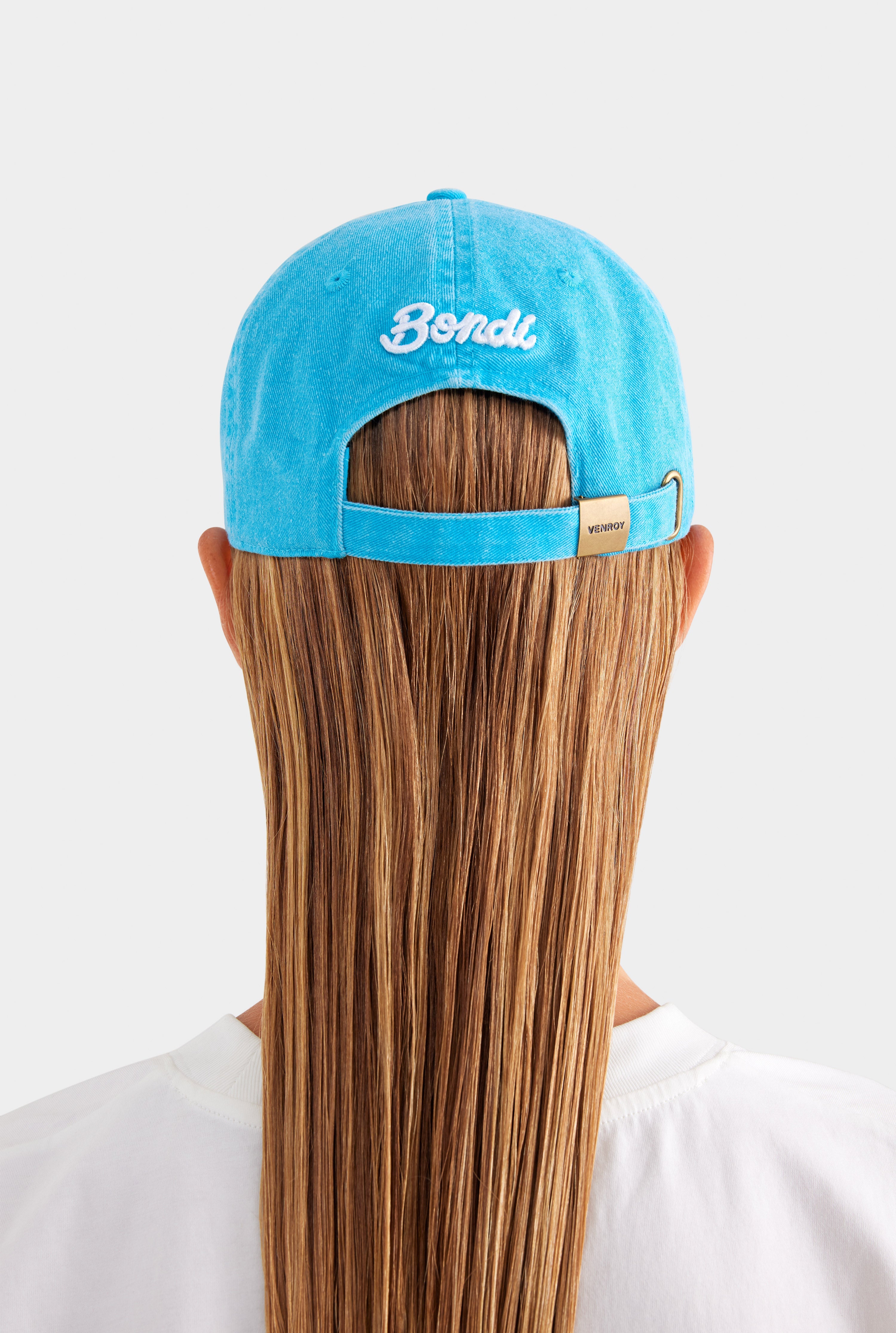 Venroy Bondi Logo Cotton Cap - Bright Blue Stonewash