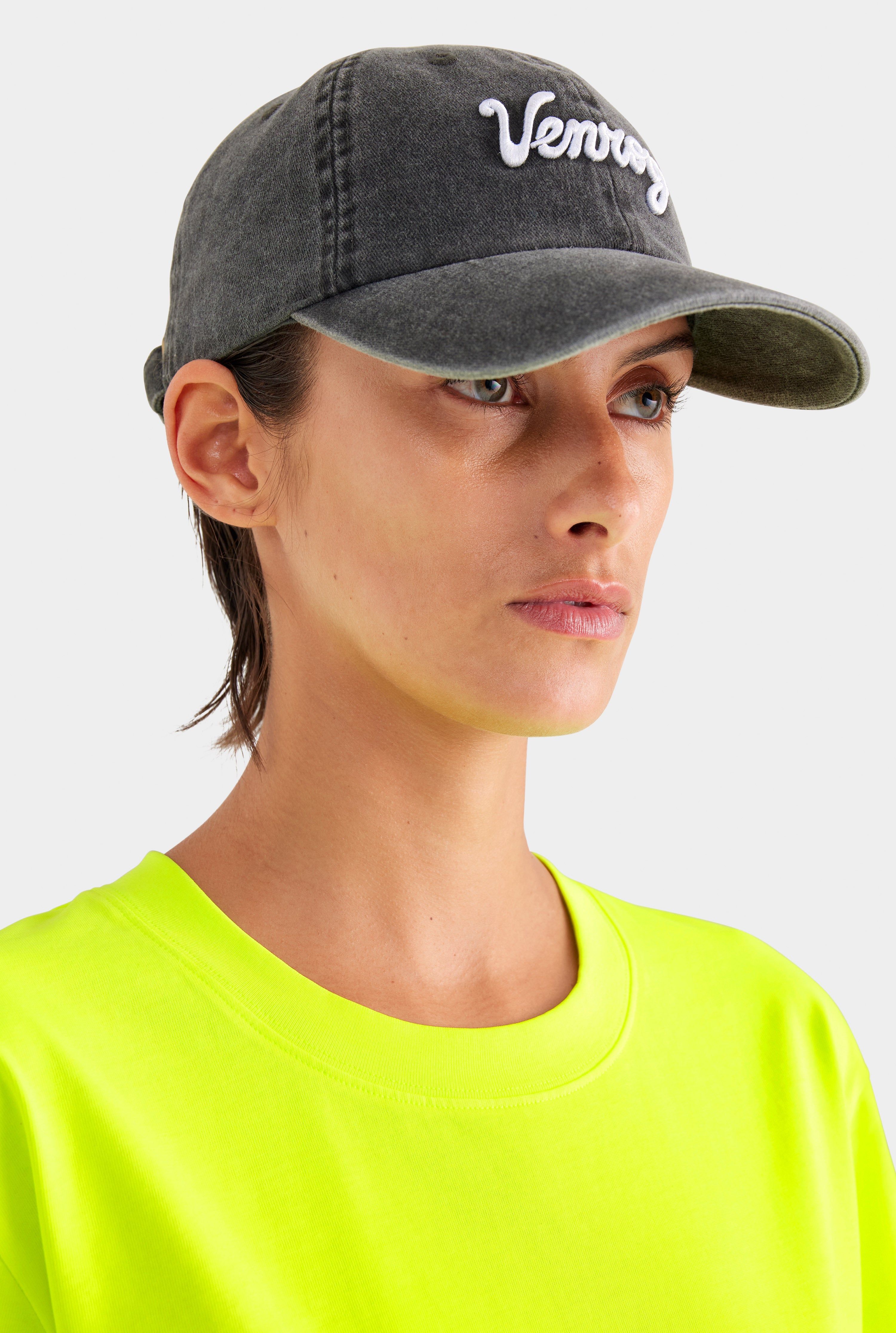 Venroy Bondi Logo Cotton Cap - Charcoal Stonewash