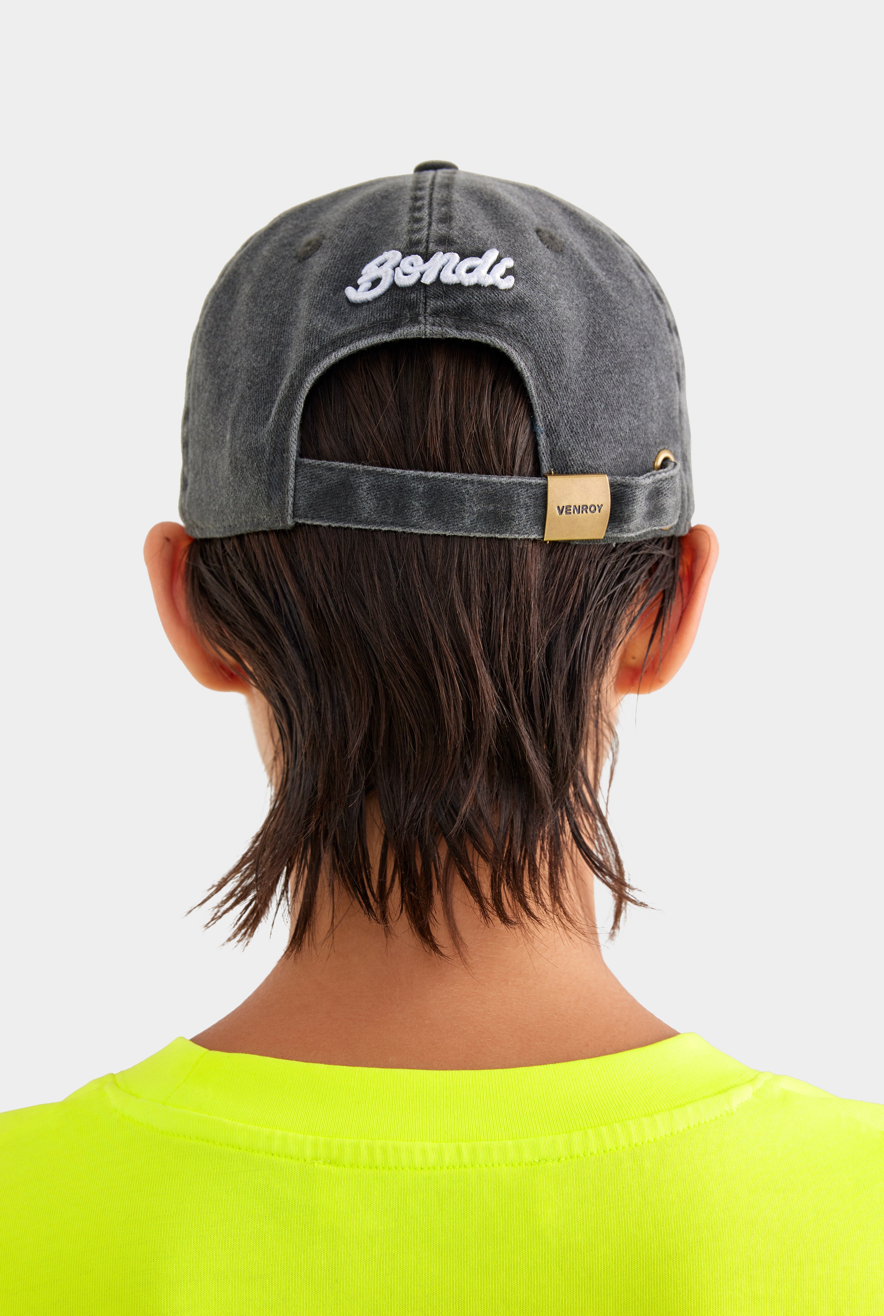 Venroy Bondi Logo Cotton Cap - Charcoal Stonewash