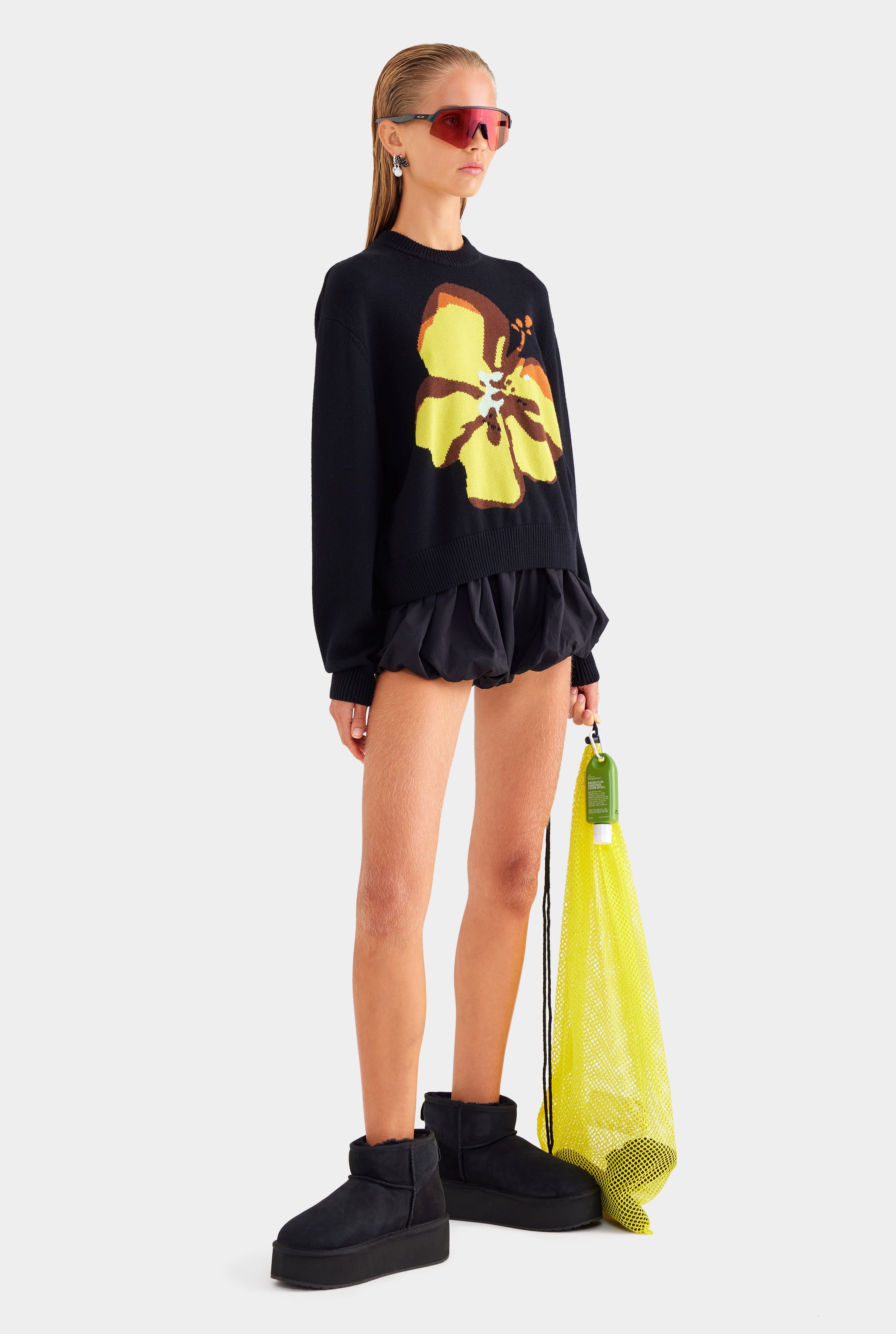 Cotton Bubble Short - Black