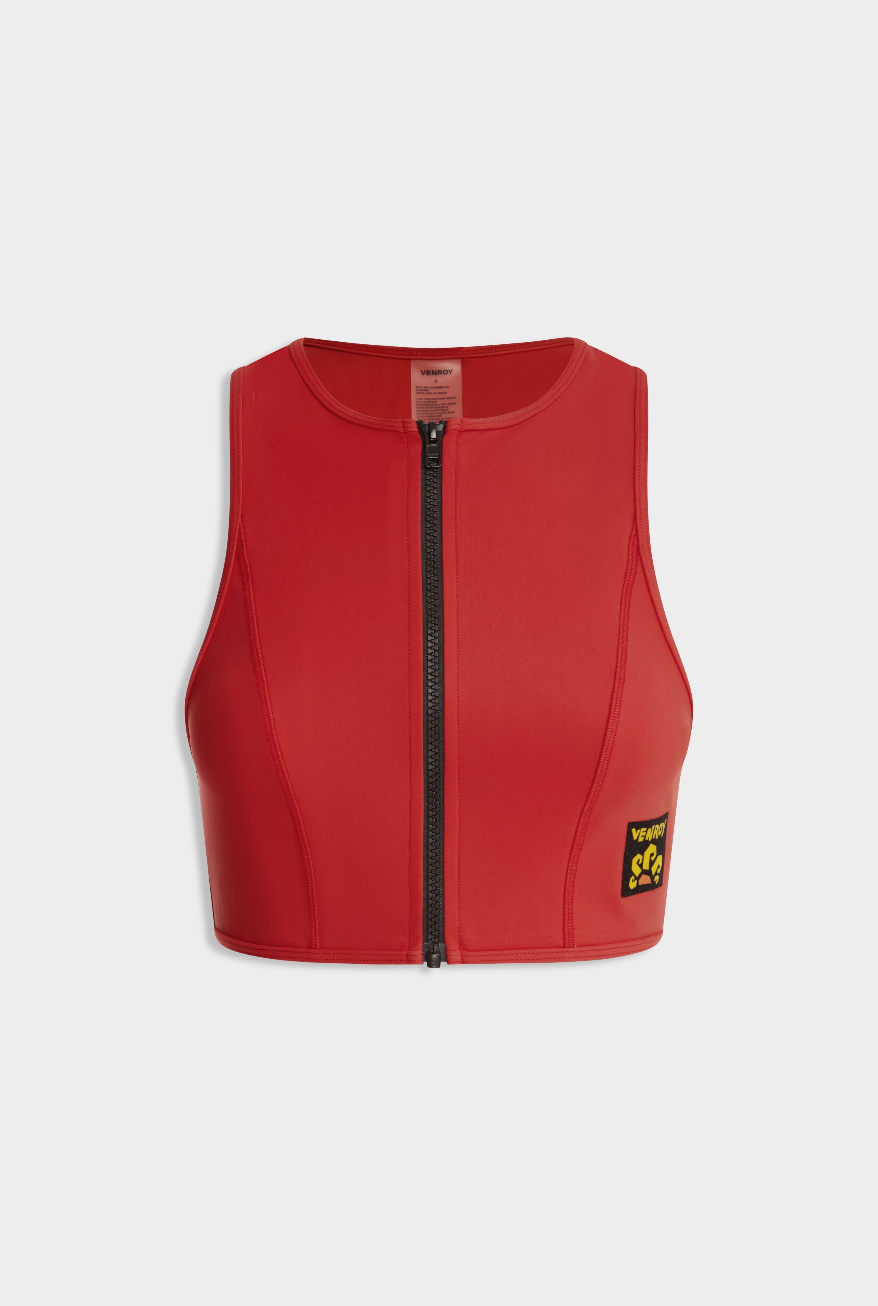 Zip Front Swim Tank - Red