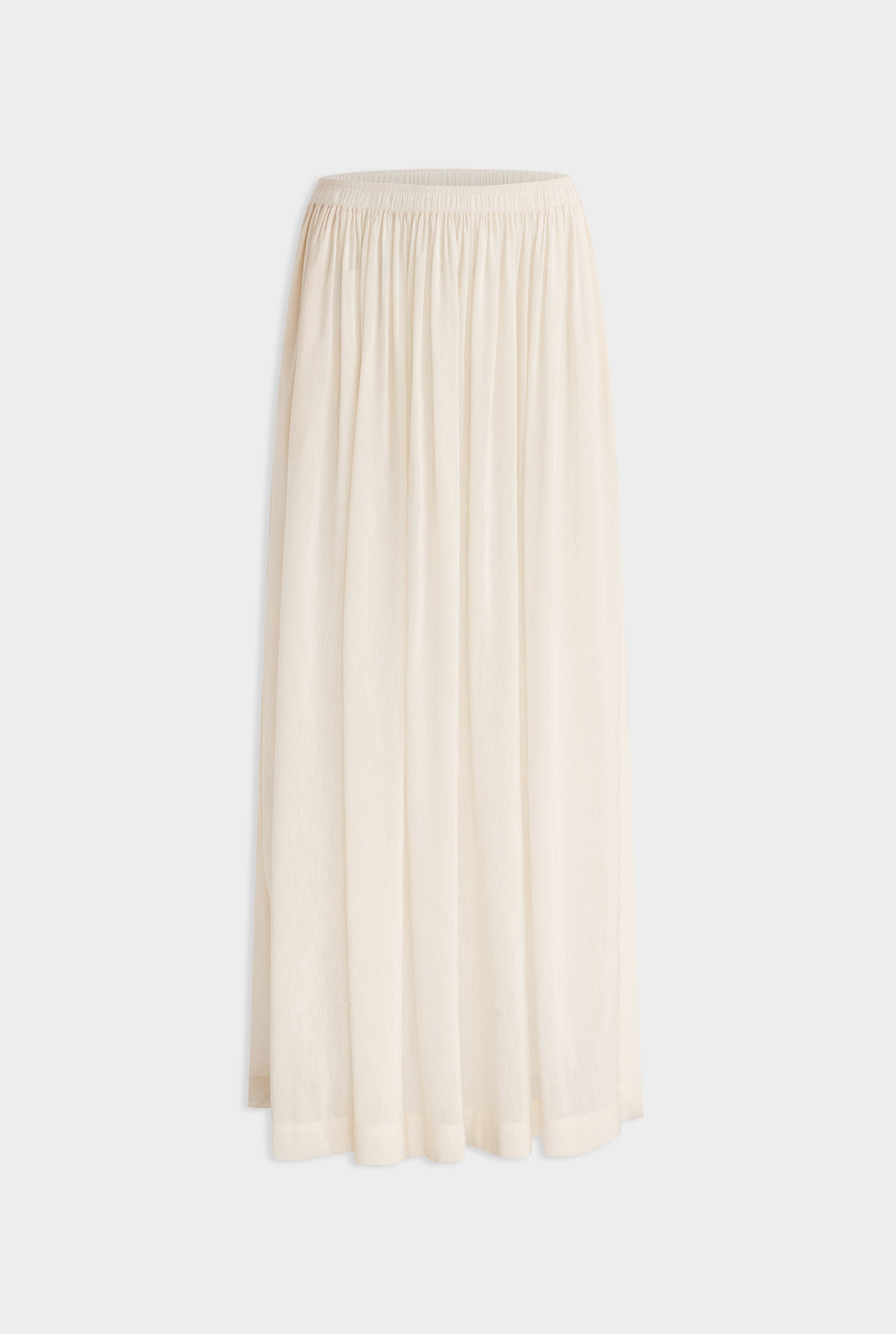 Silk Linen Maxi Skirt - Off White