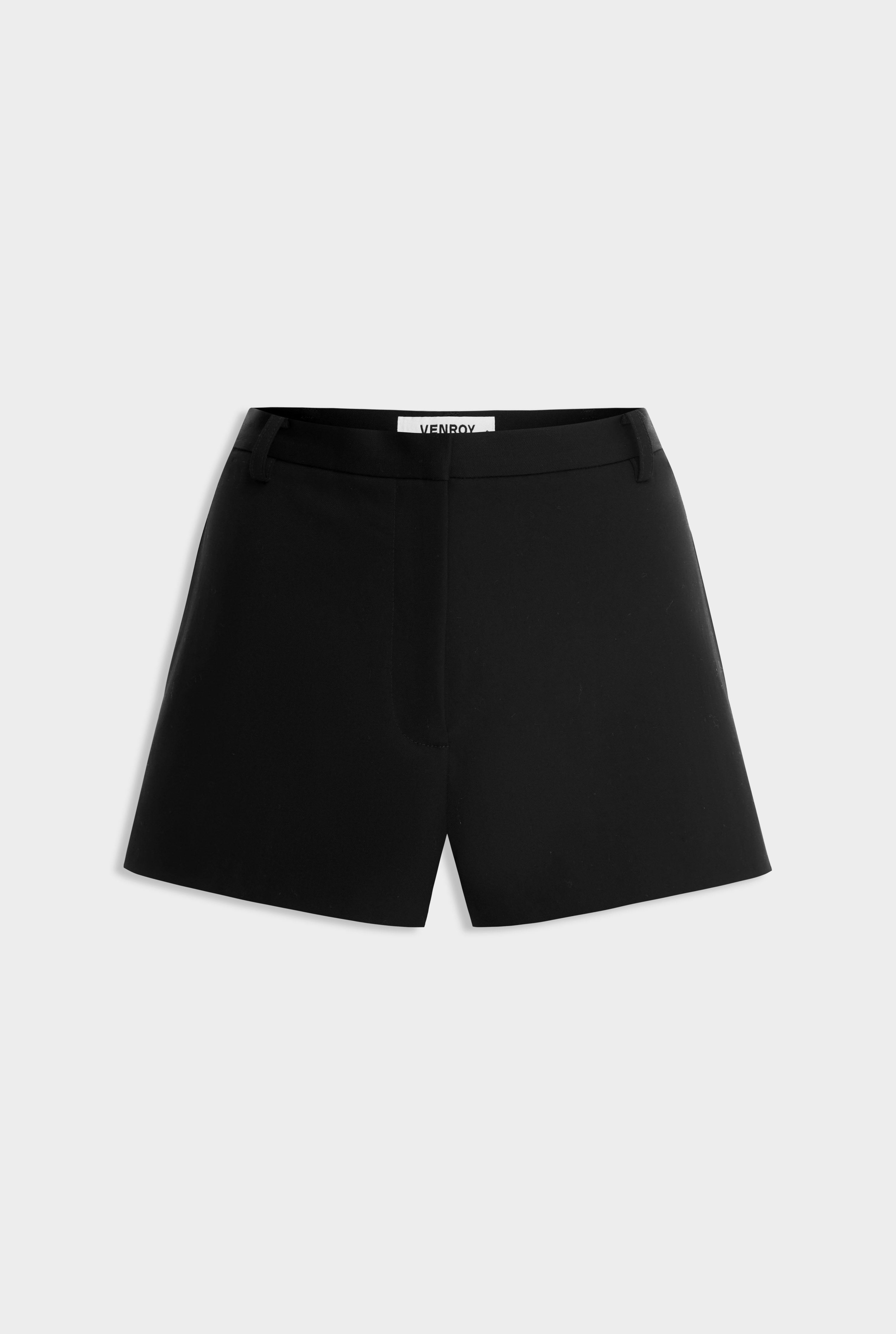 Tailored Wool Mini Short - Black