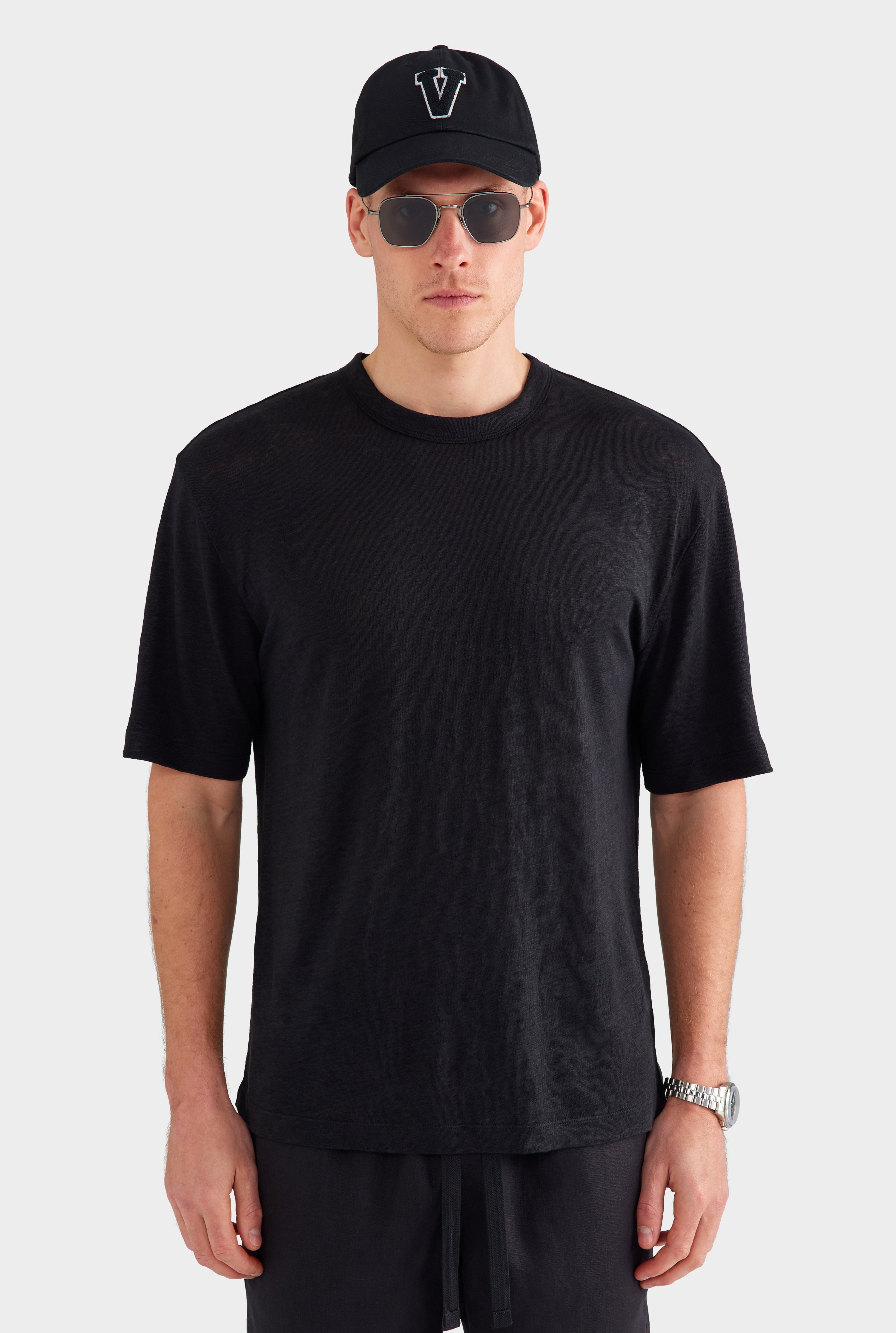 Linen Standard T Shirt - Black