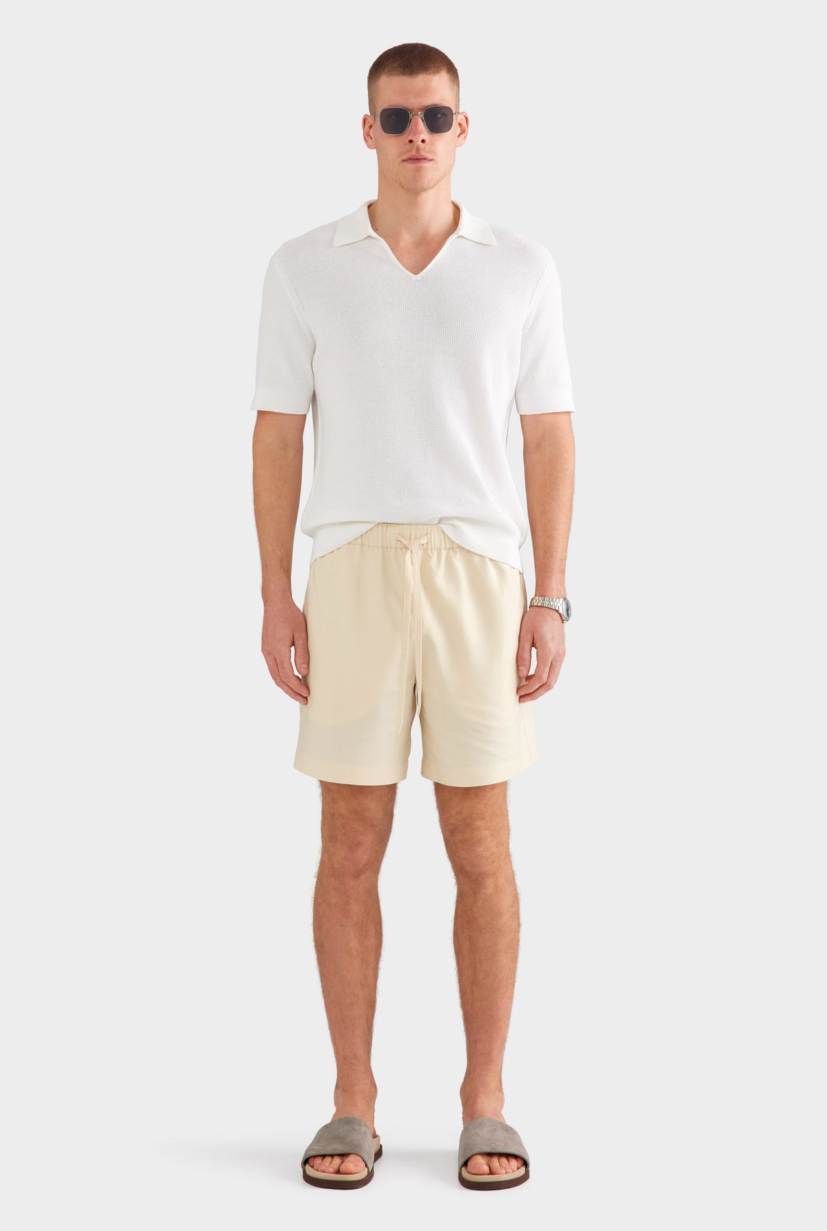 Relaxed Tencel Short - Cream