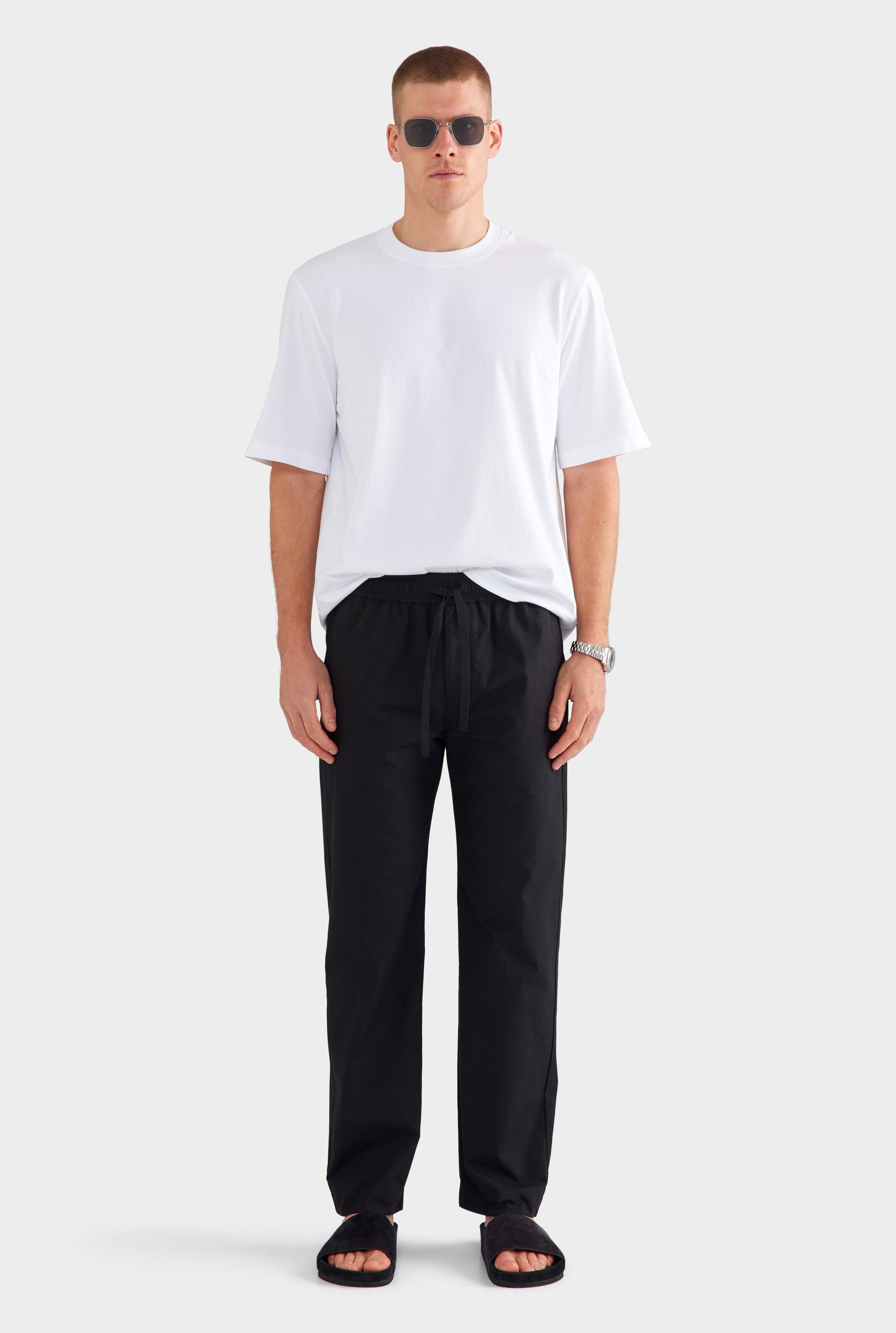 Cotton Poplin Trouser - Black