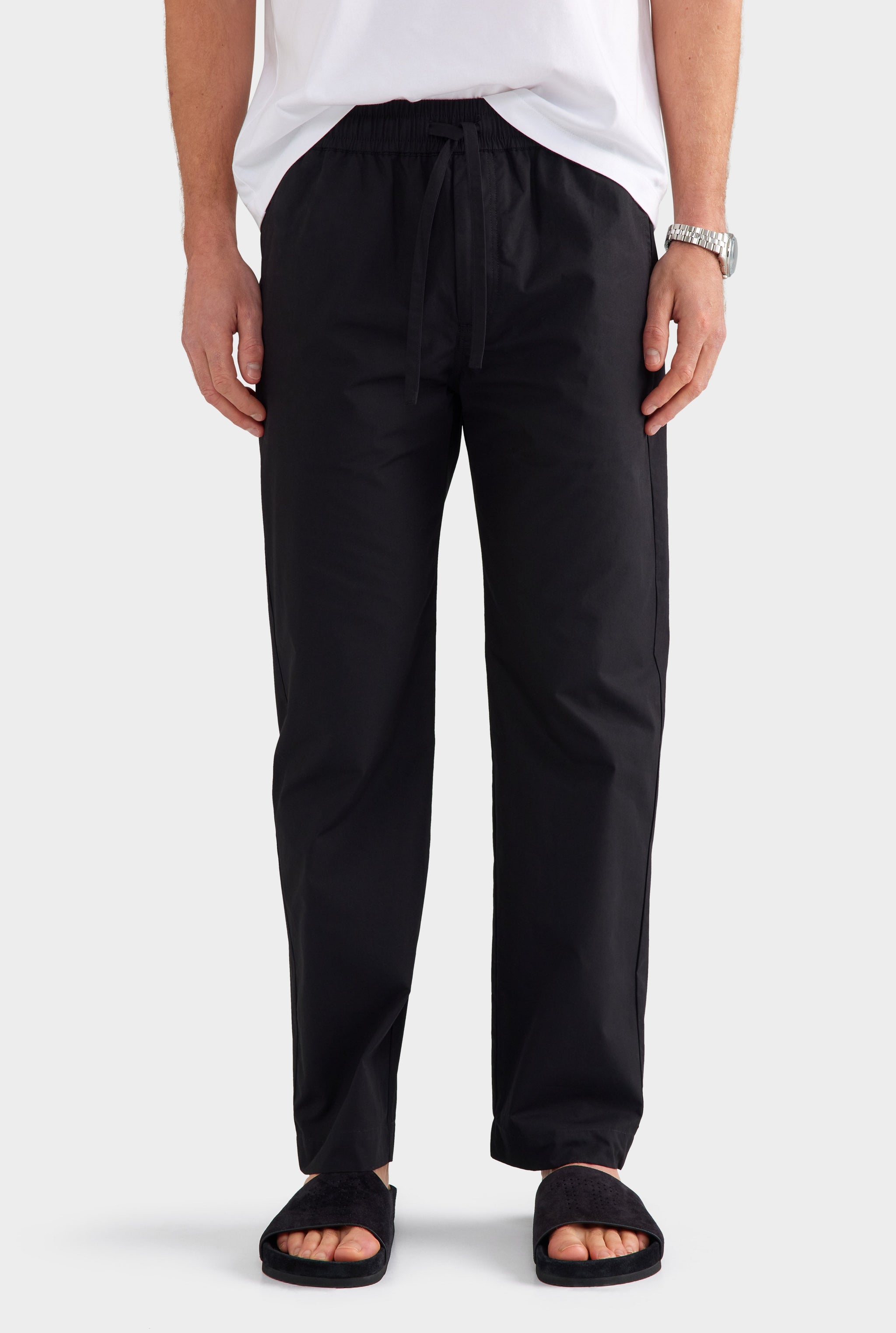 Cotton Poplin Trouser - Black