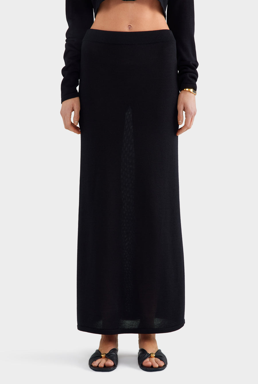 Tencel Silk Knit Skirt - Black