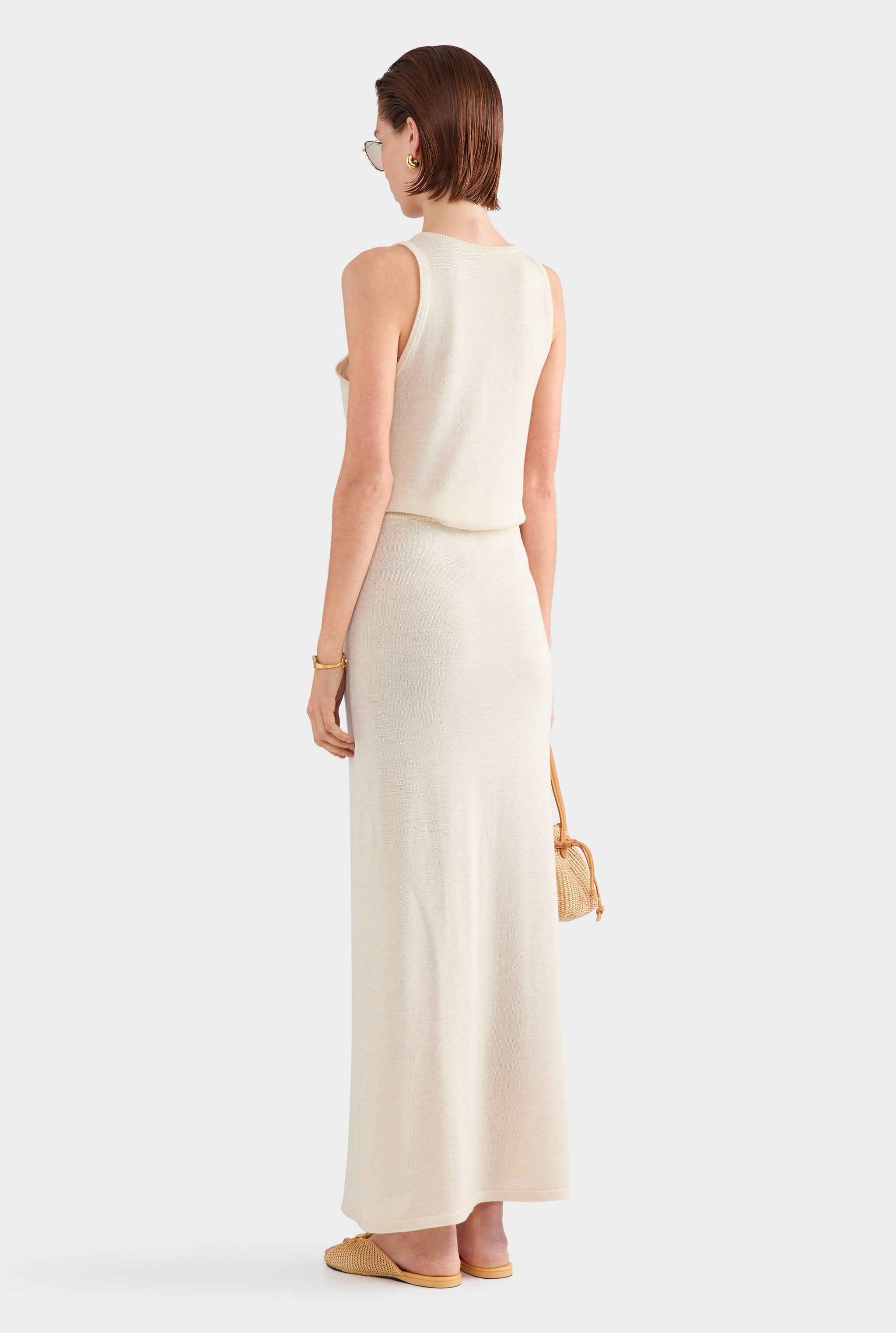 Tencel Silk Knit Skirt - Sand