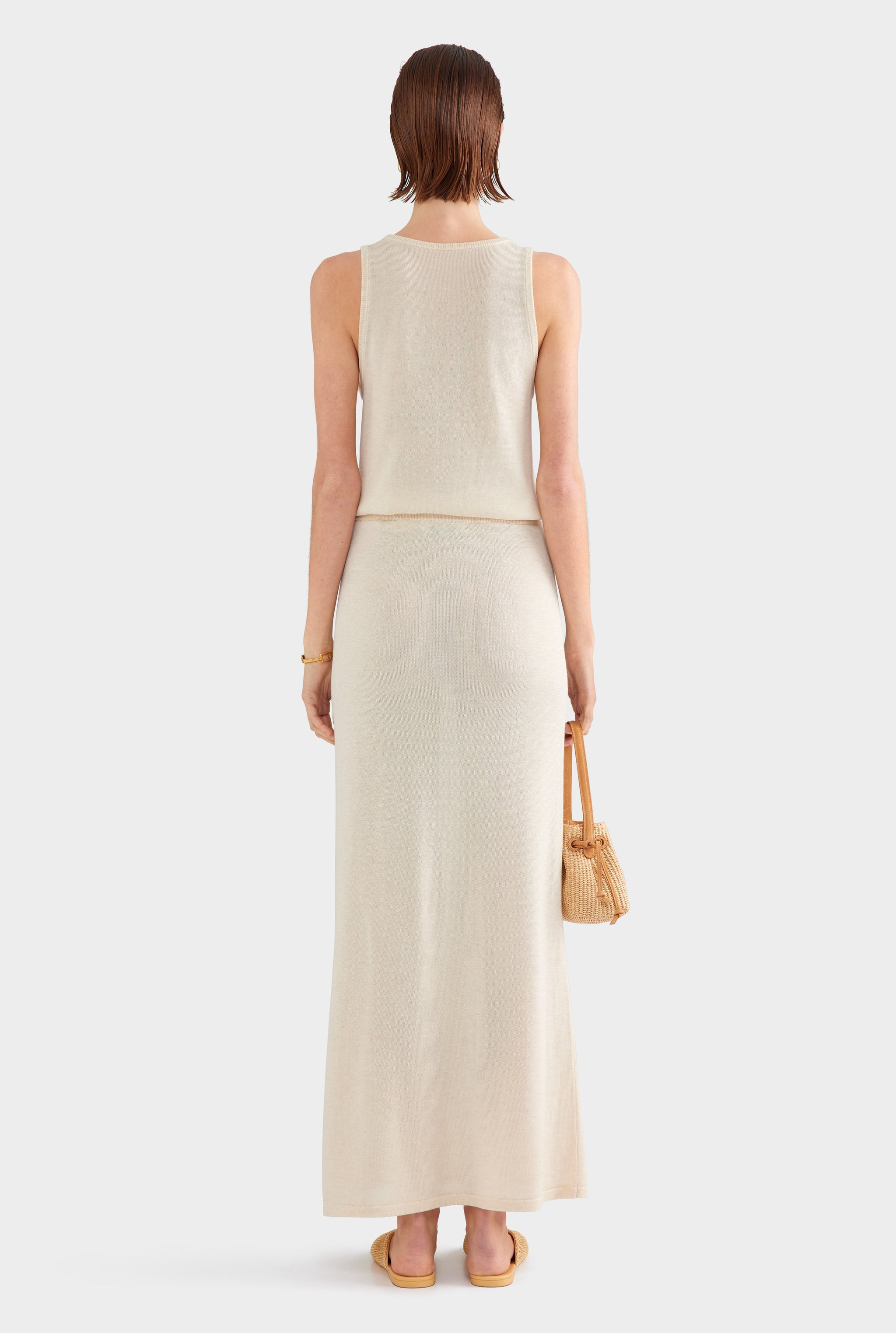 Tencel Silk Knit Skirt - Sand