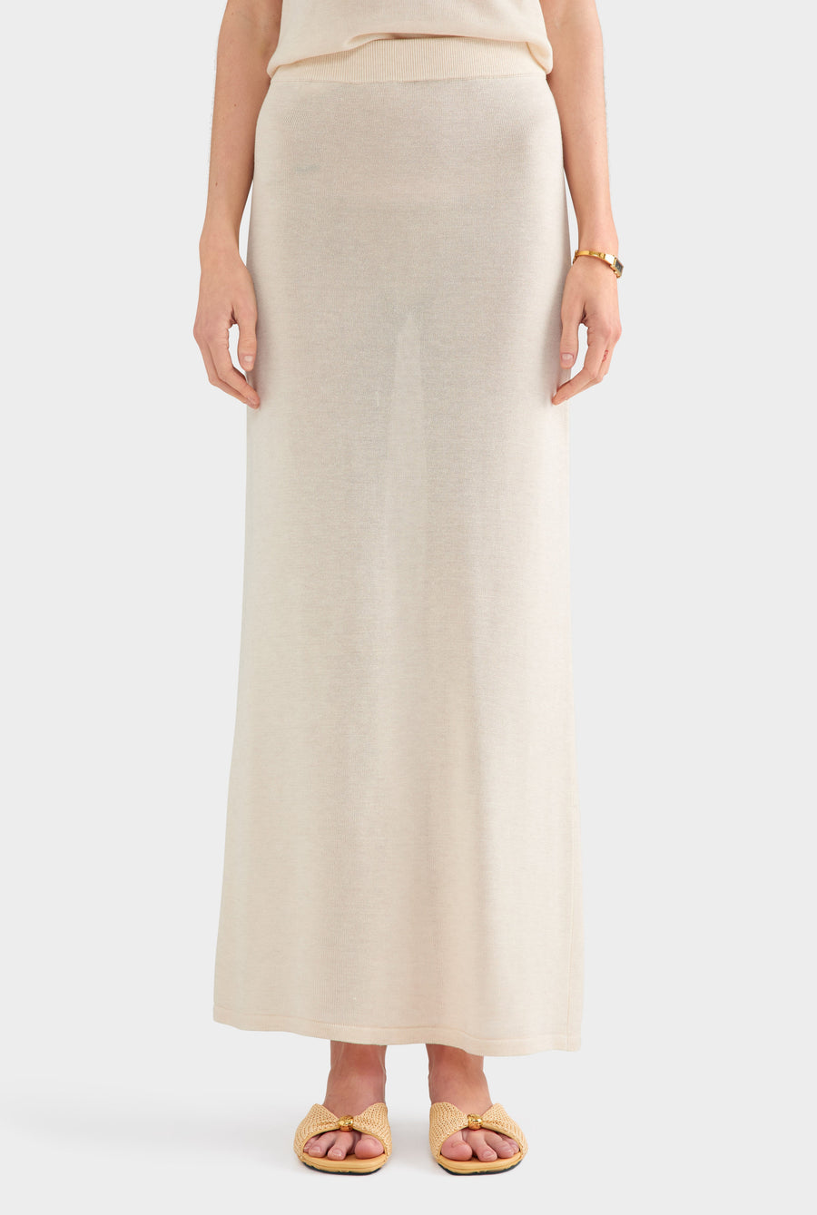 Tencel Silk Knit Skirt - Sand