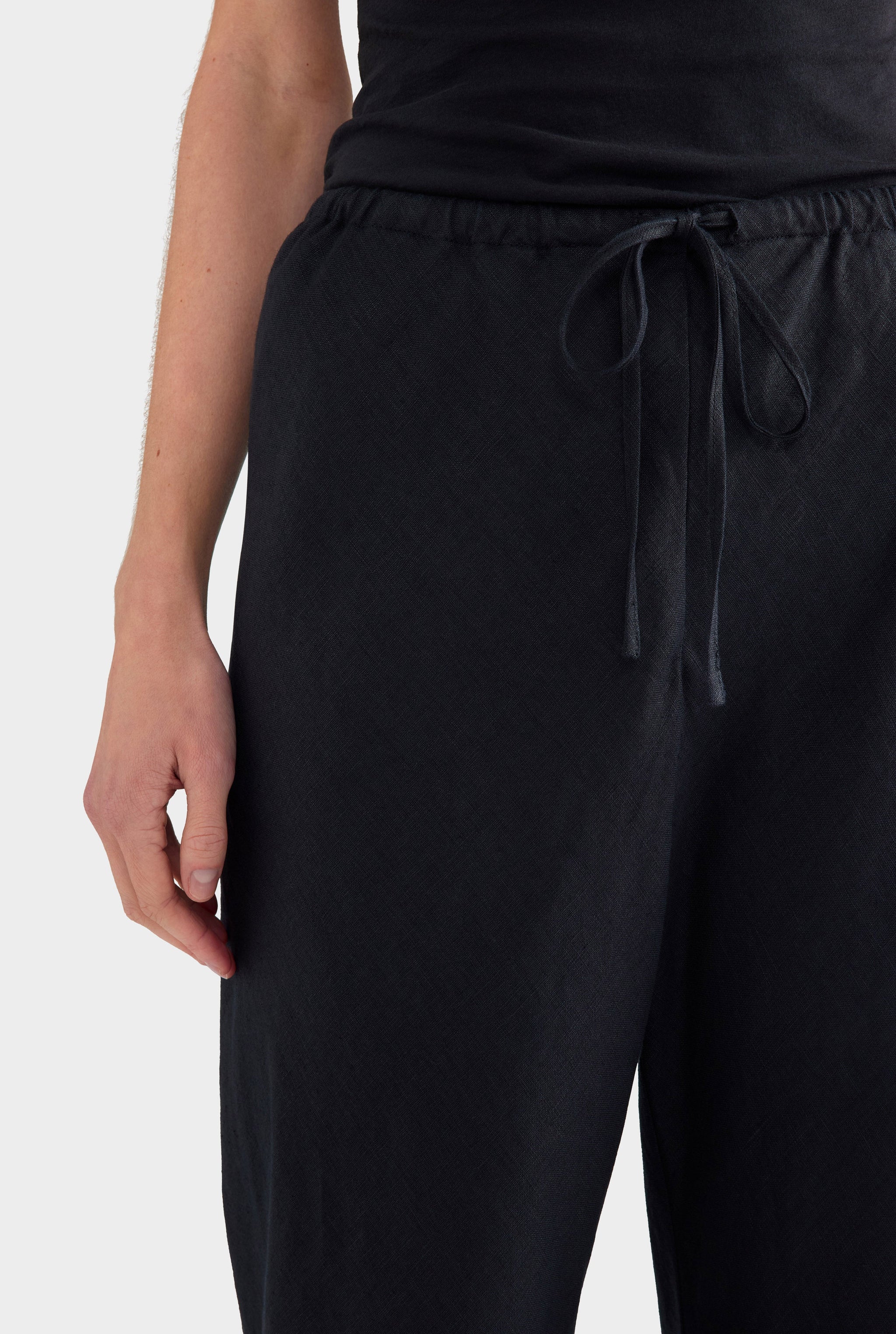 Linen Bias Pant - Black