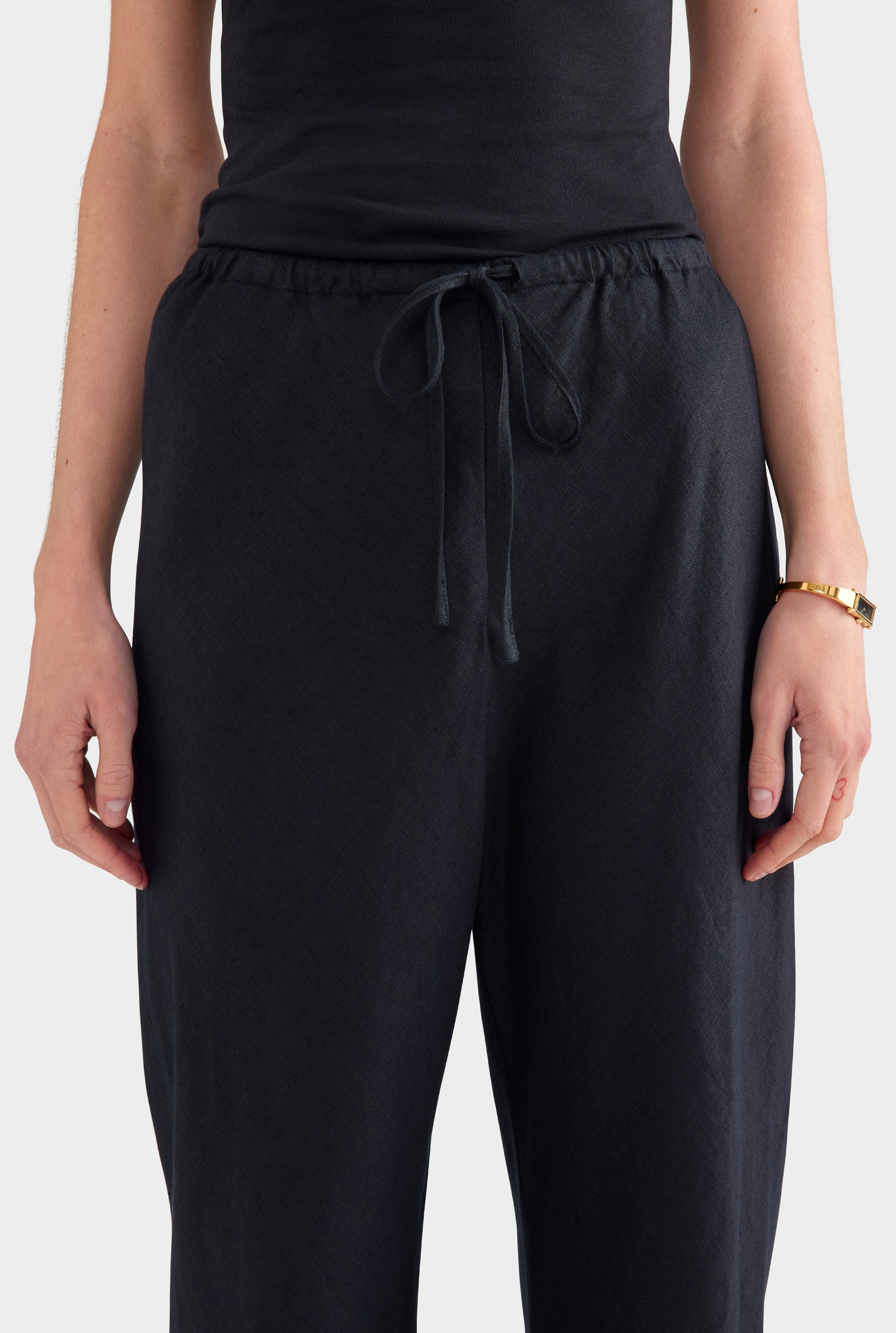 Linen Bias Pant - Black