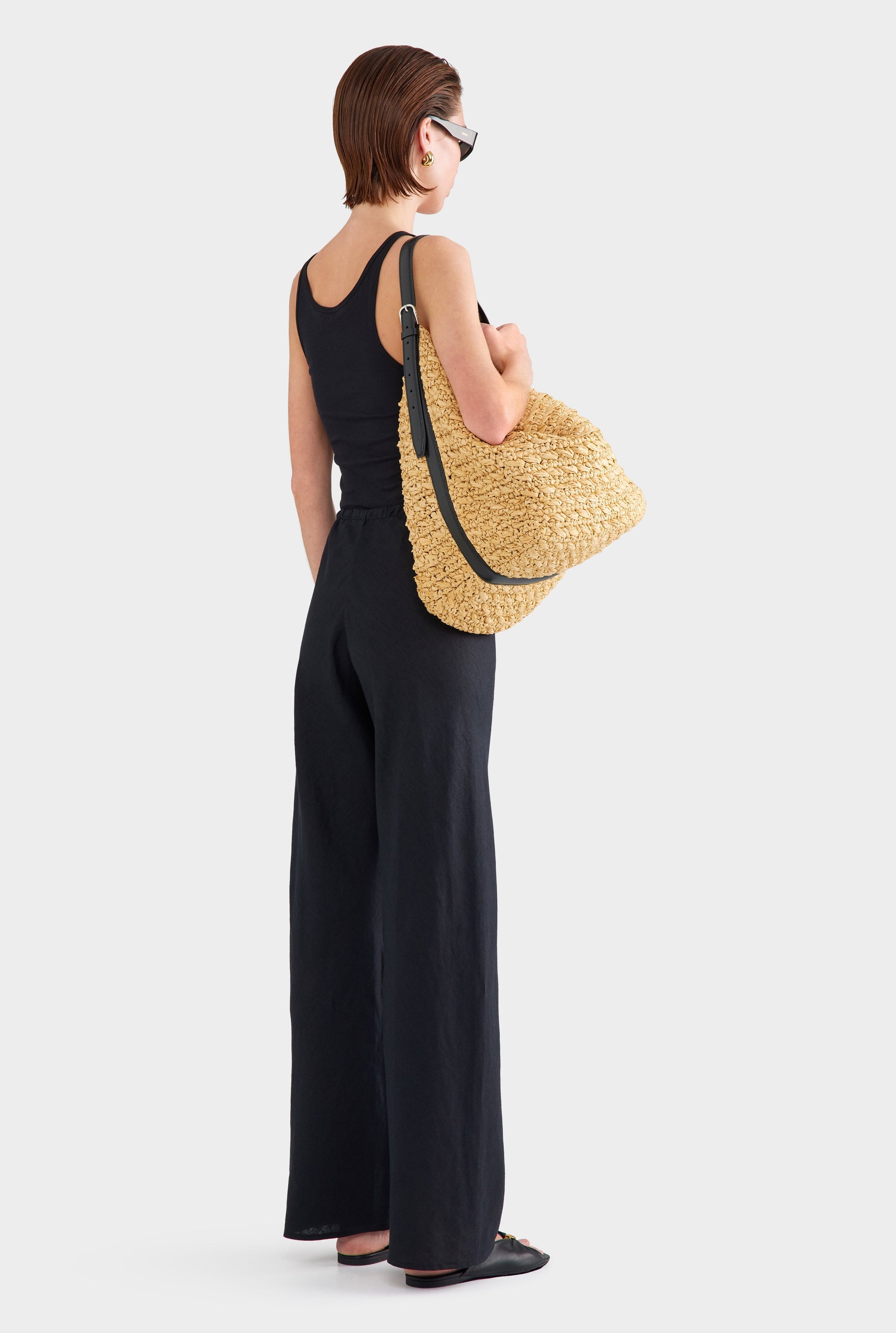 Linen Bias Pant - Black