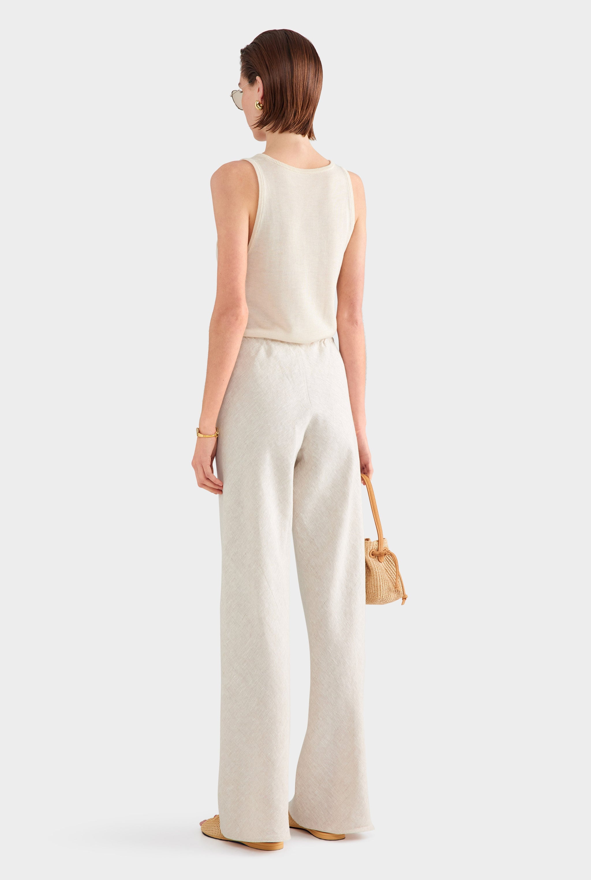 Linen Bias Pant - Sand
