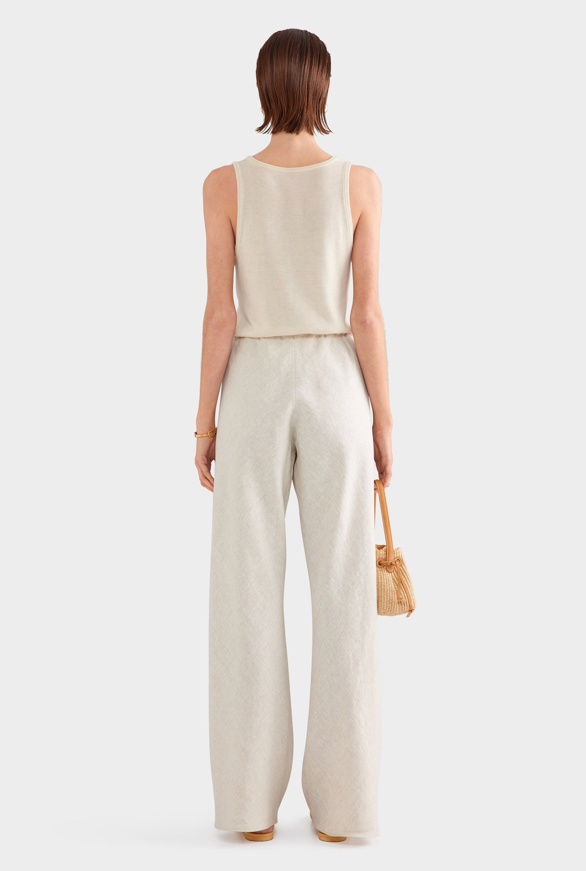 Linen Bias Pant - Sand