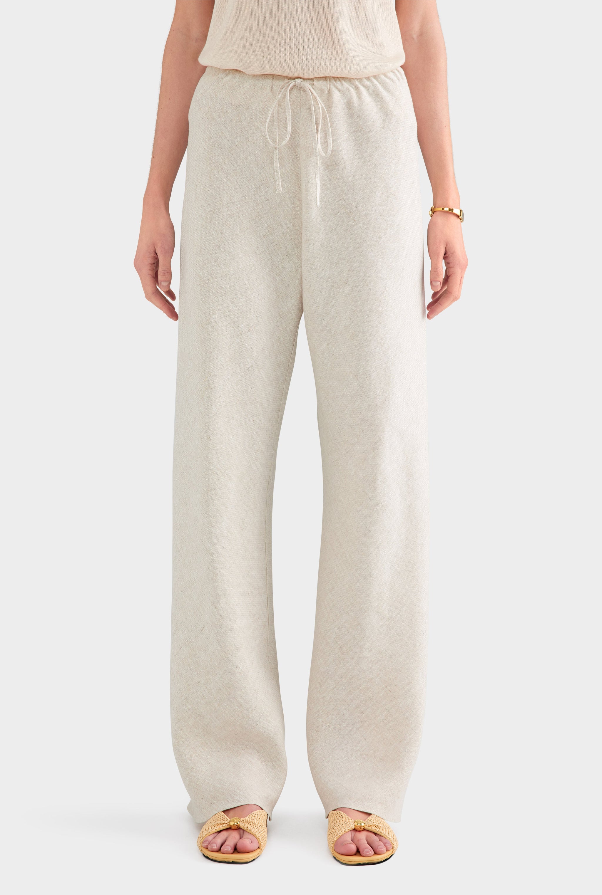 Linen Bias Pant - Sand