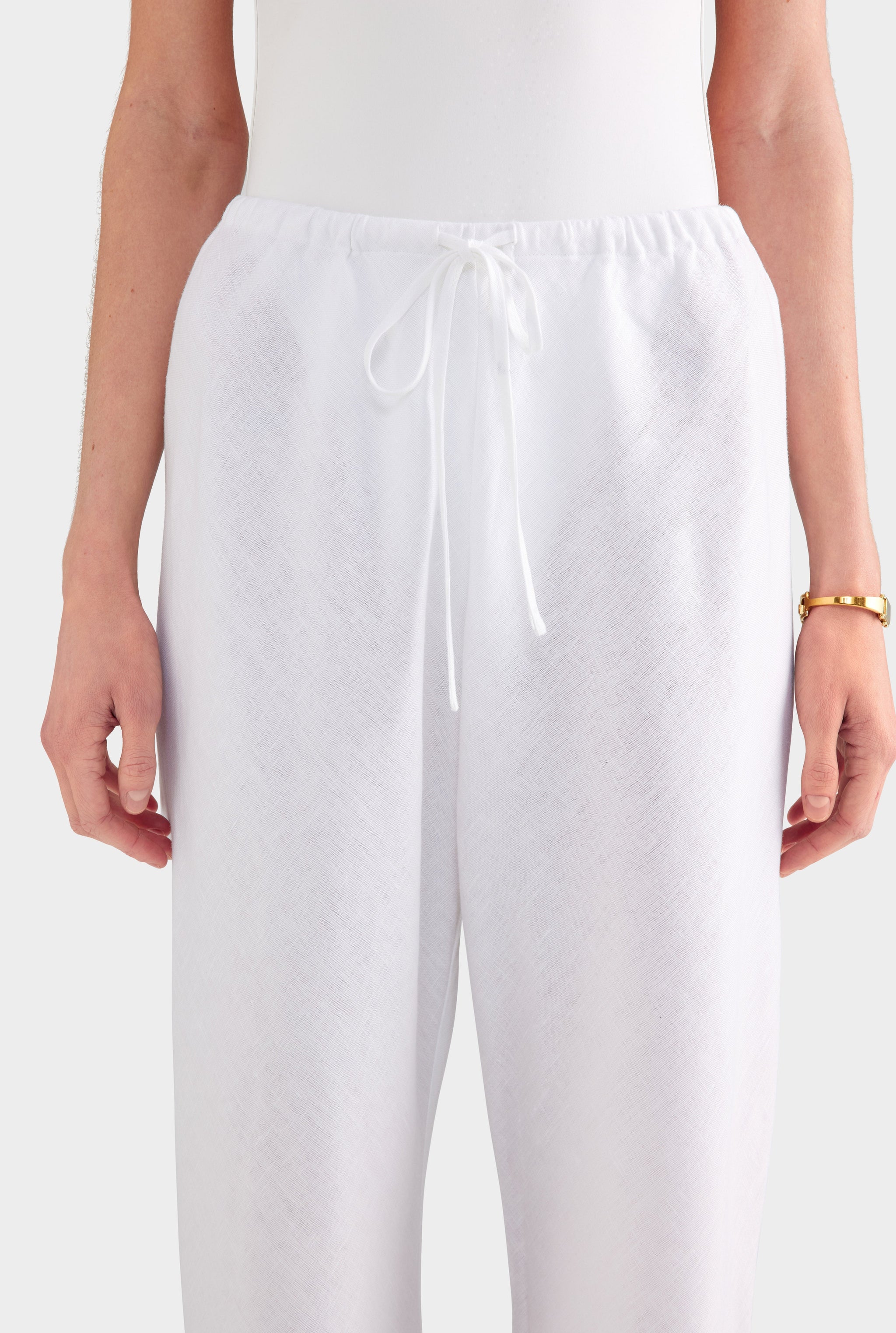 Linen Bias Pant - White