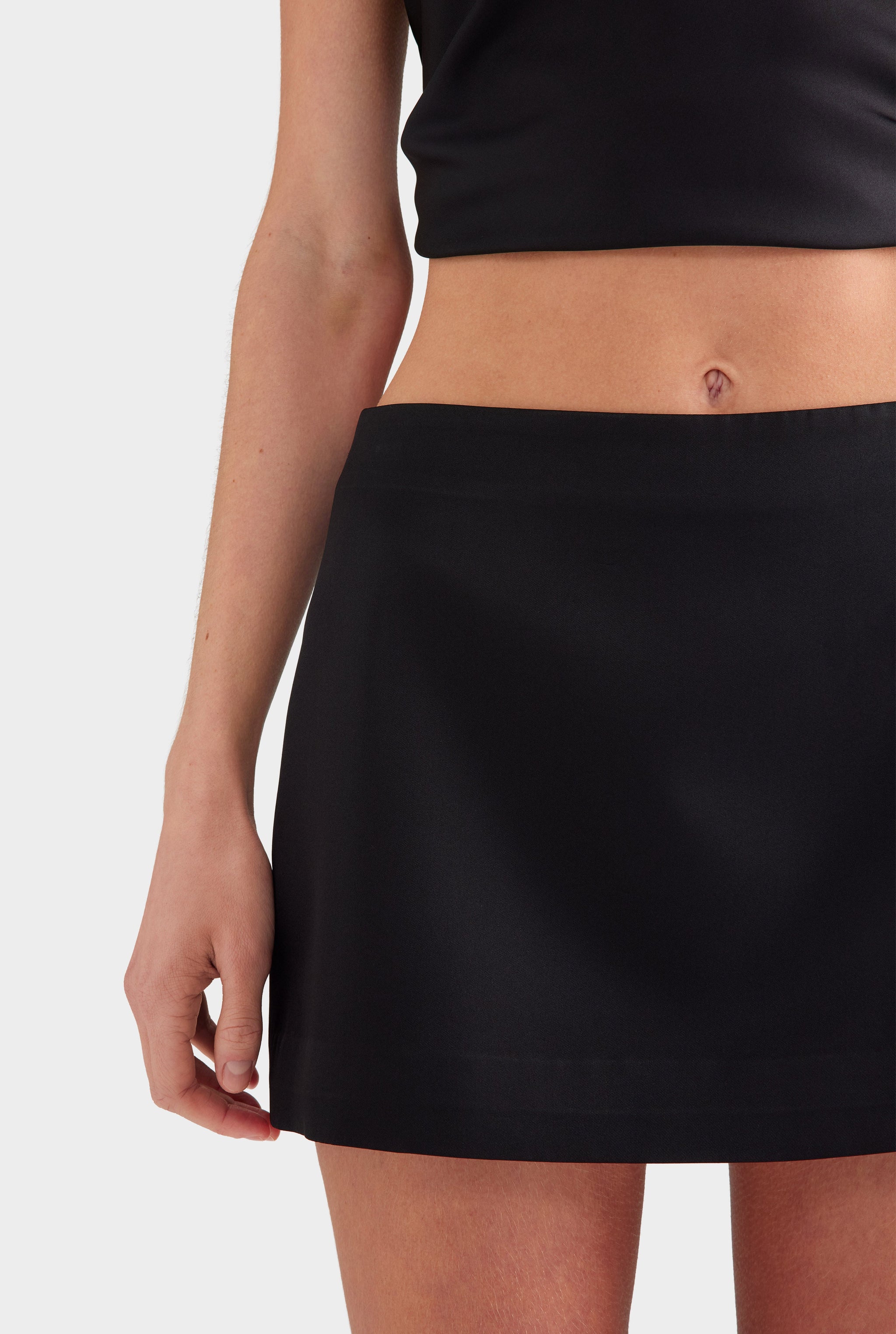Silk Mini Skirt - Black