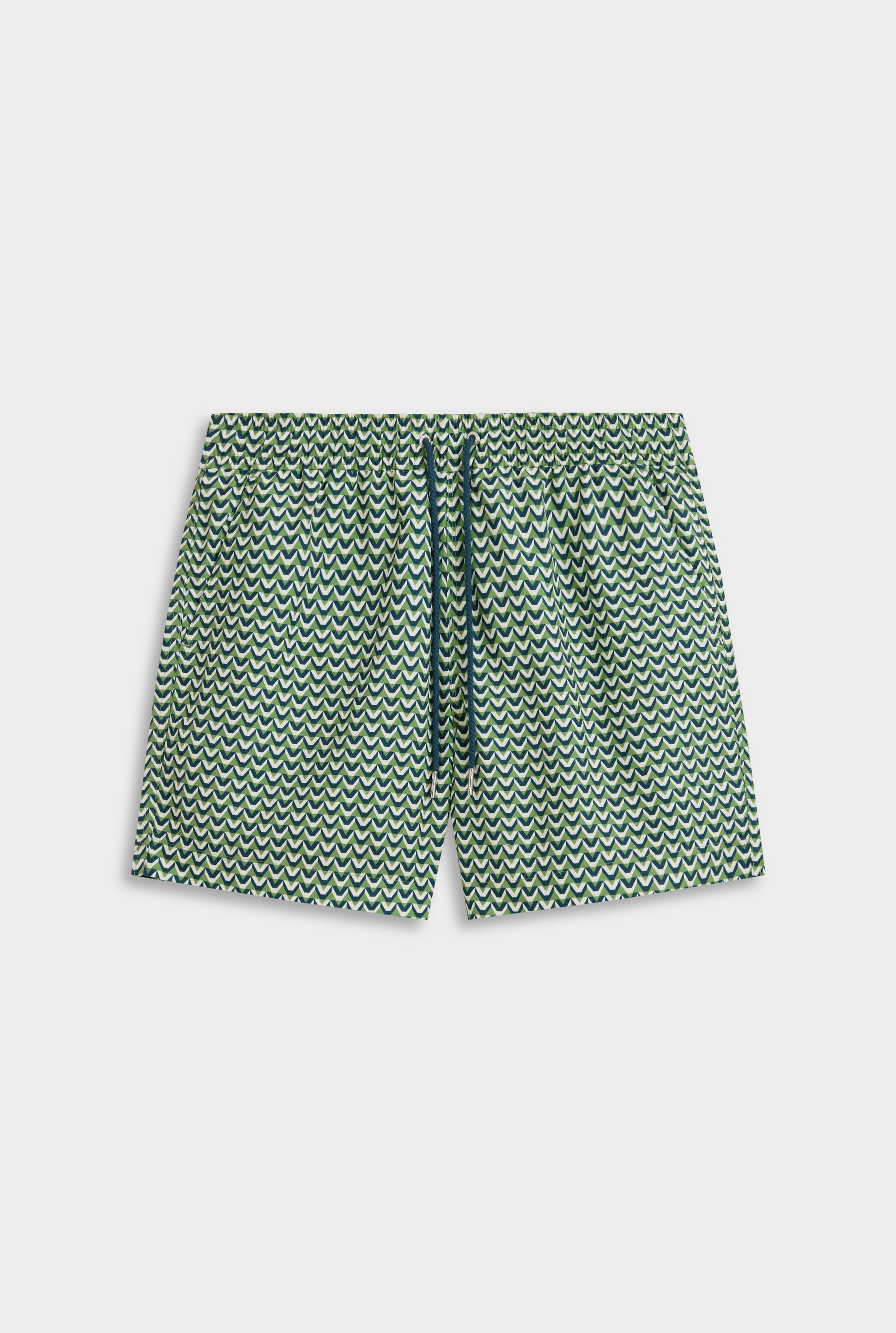 Printed Swim Short - Ivy Green/Cream/Navy V Monogram