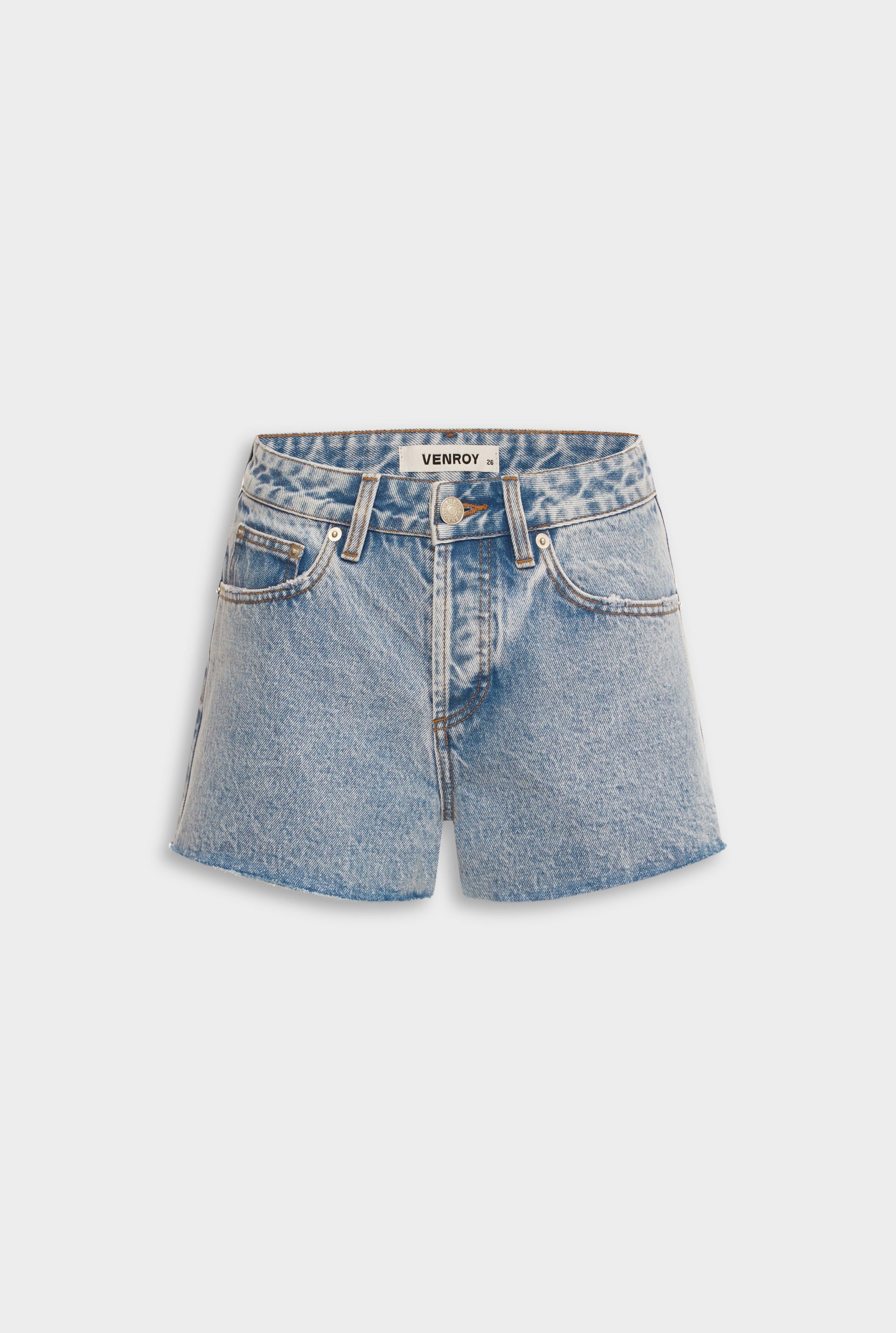 Cut Off Denim Short - Light Blue