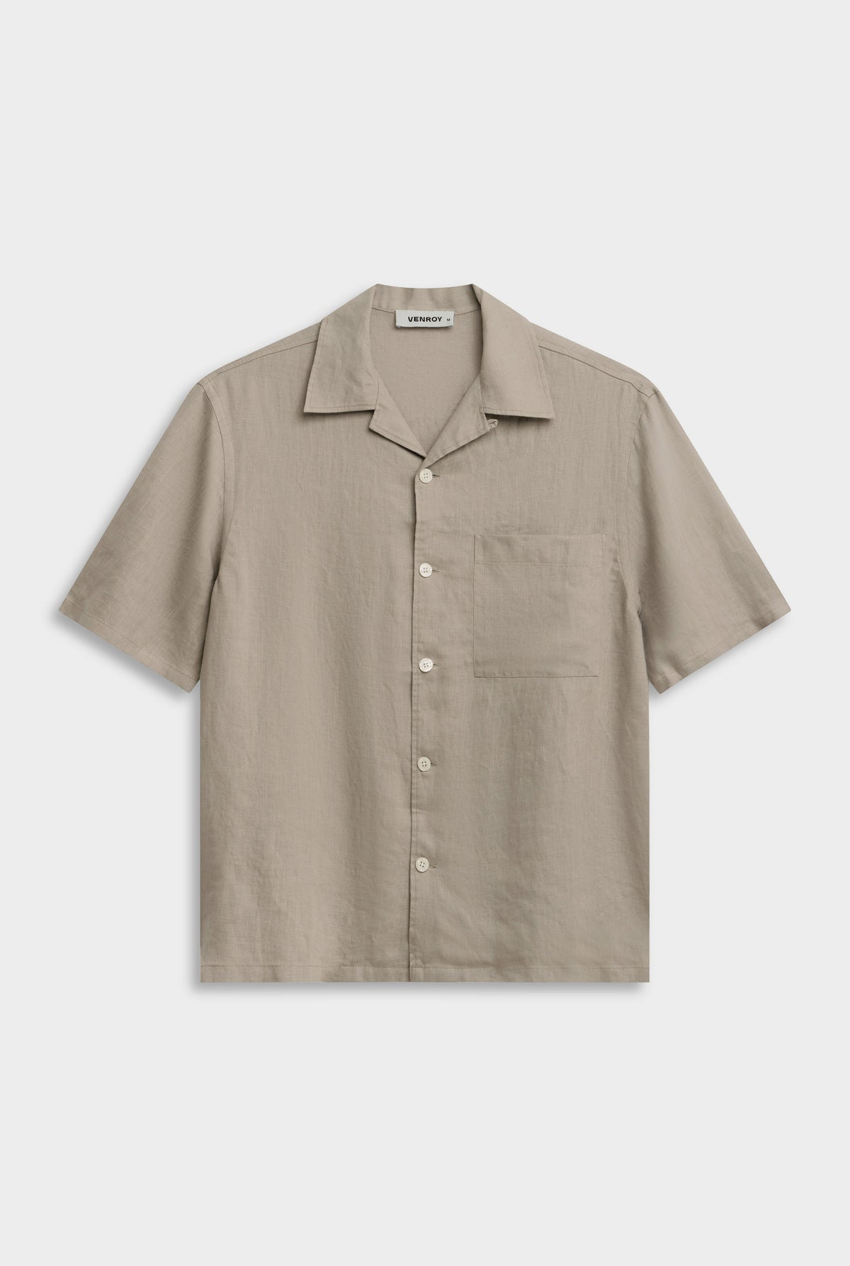 Linen Camp Collar Shirt - Olive Taupe [[AU_MEDIA:gid://shopify/MediaImage/27959042637911]]