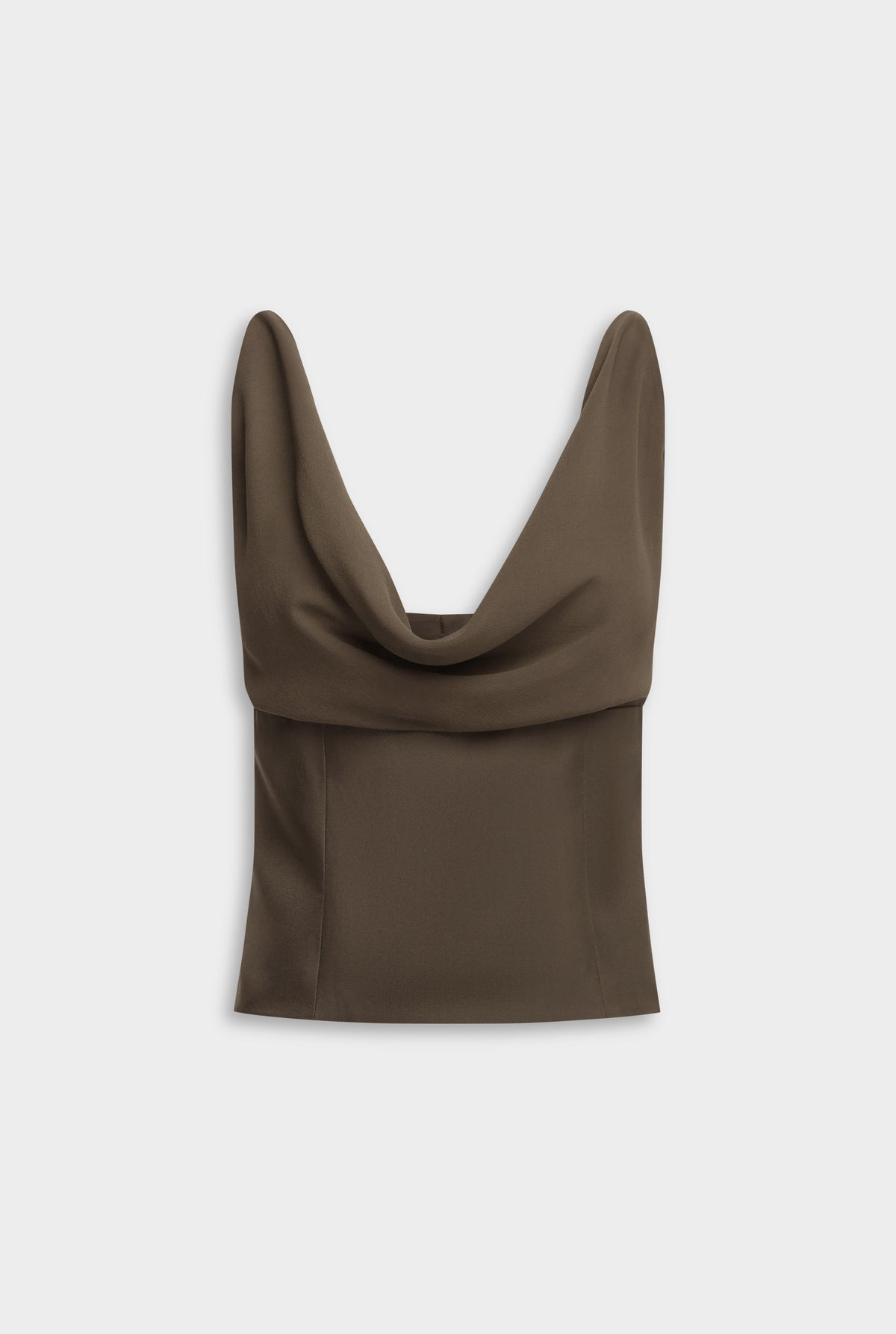 Silk Cowl Bustier - Dark Olive