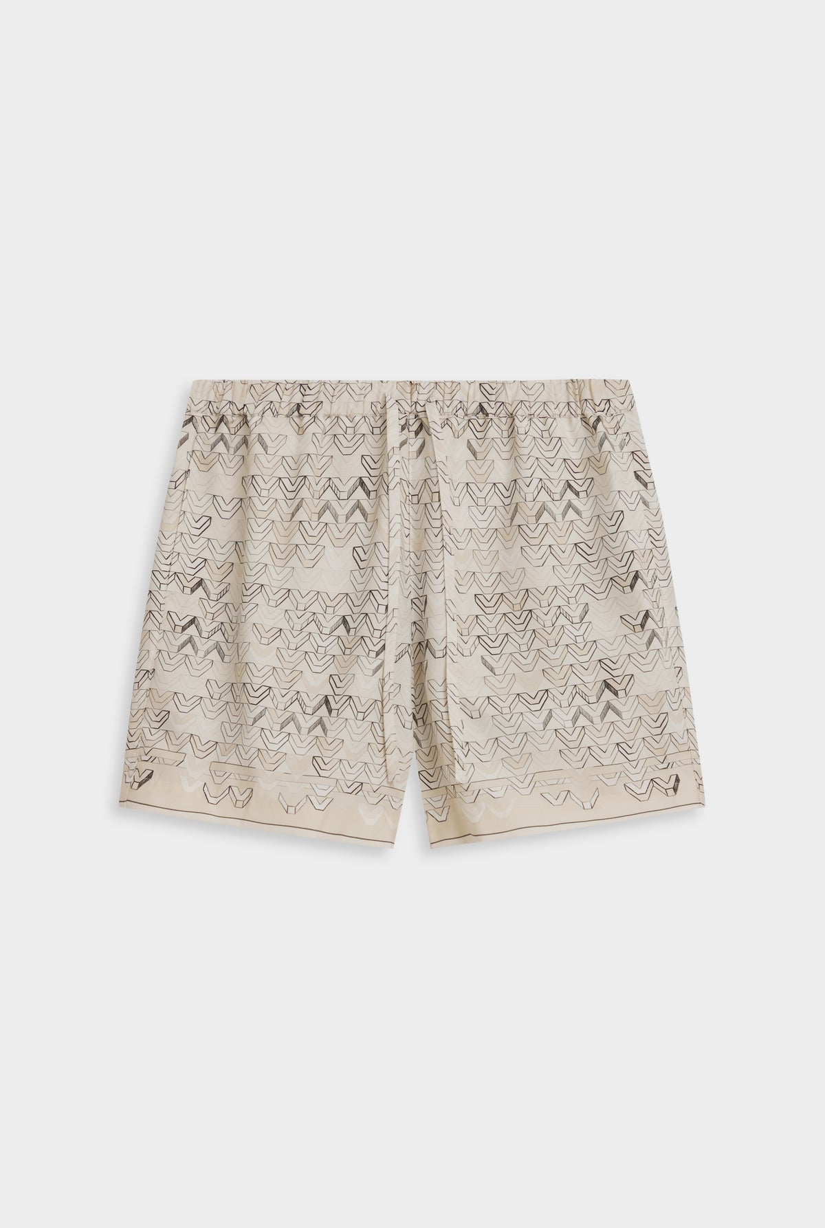 Relaxed Tencel Short - Beige Sketched V Monogram