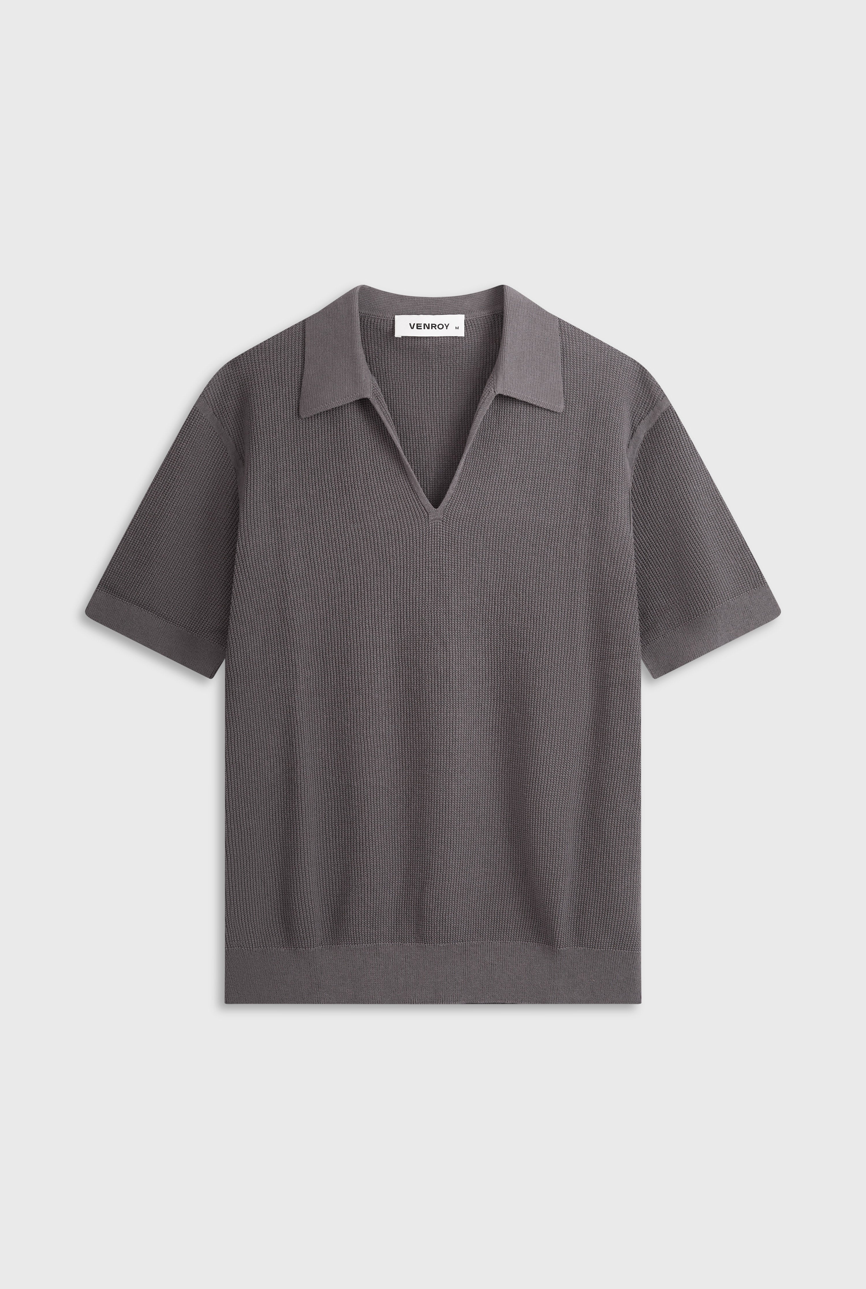 Lightweight Knit Polo - Granite Grey