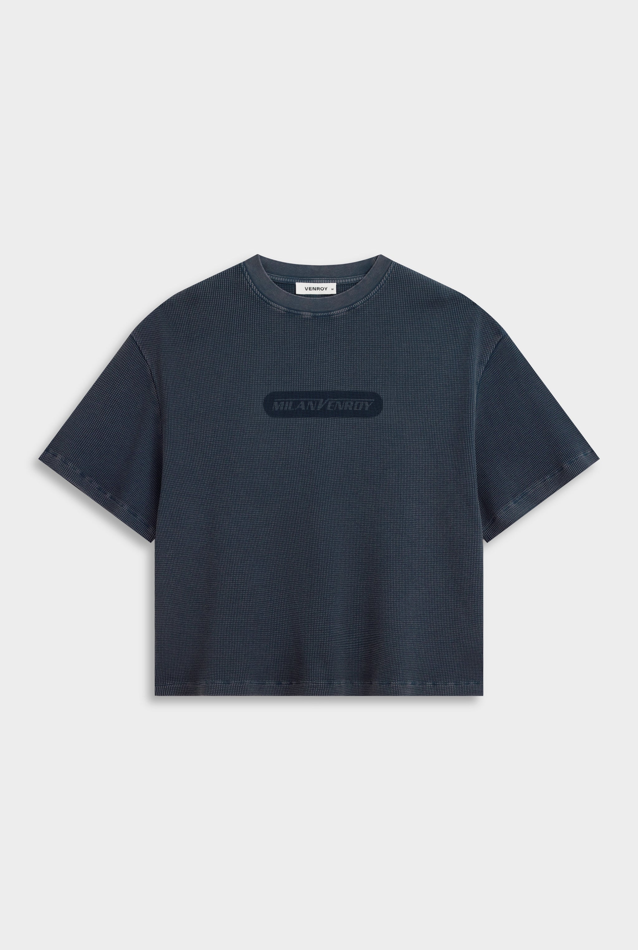 Pigment Dyed Supersized Waffle T Shirt - Washed Navy
