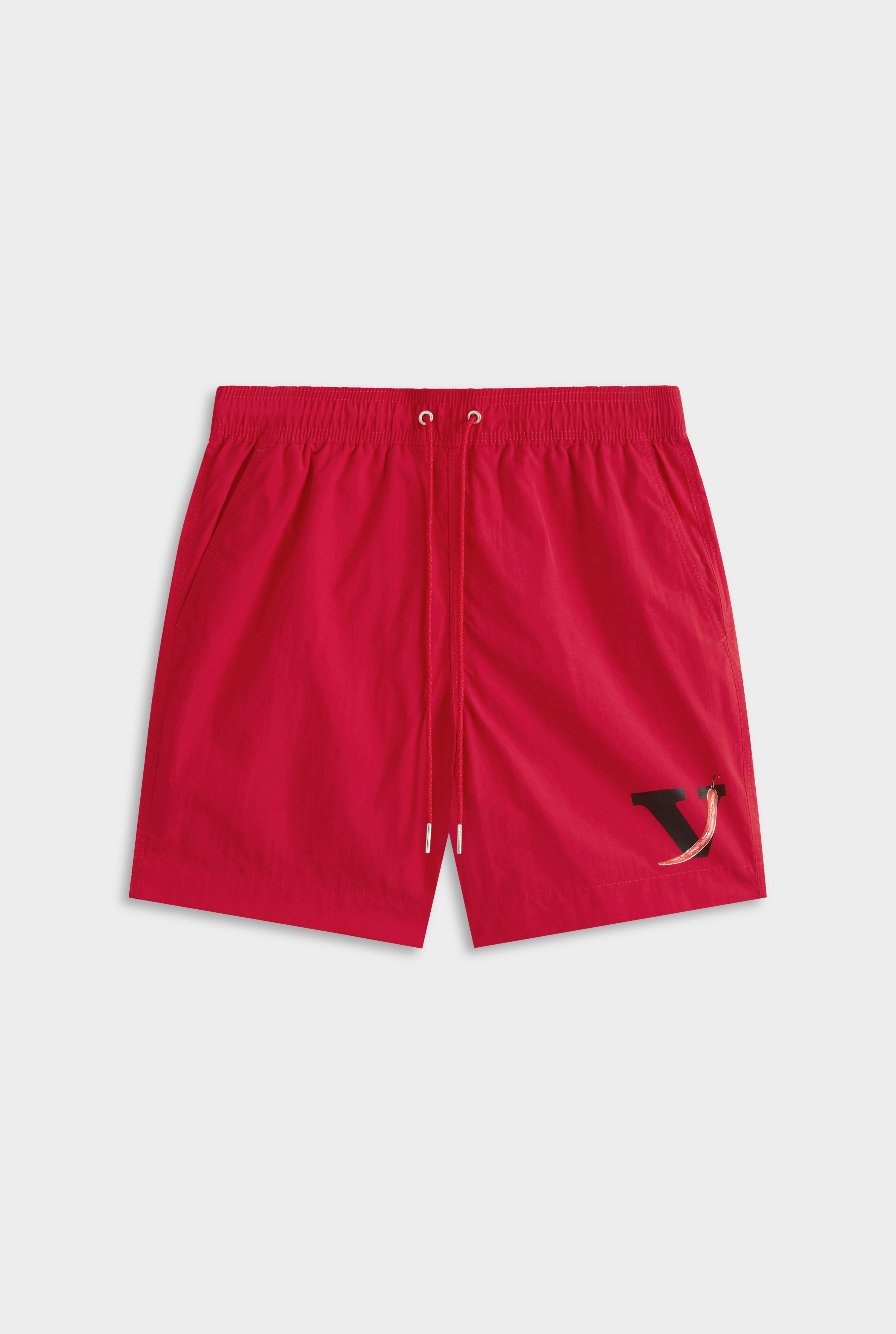 Printed Nylon Swim Short - Red/V Chilli